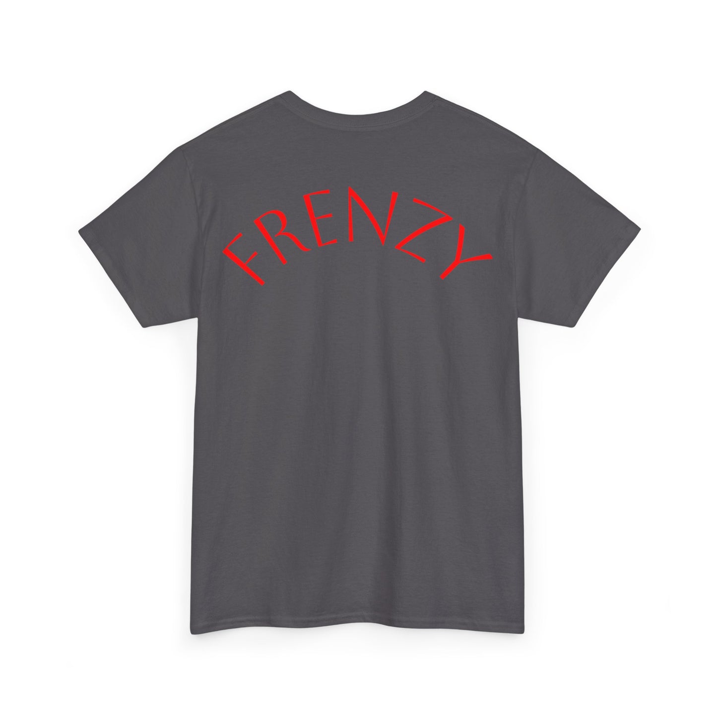 Frenzy Graphic Unisex Heavy Cotton Tee with Bold Red Design. - Fitness Frenzy