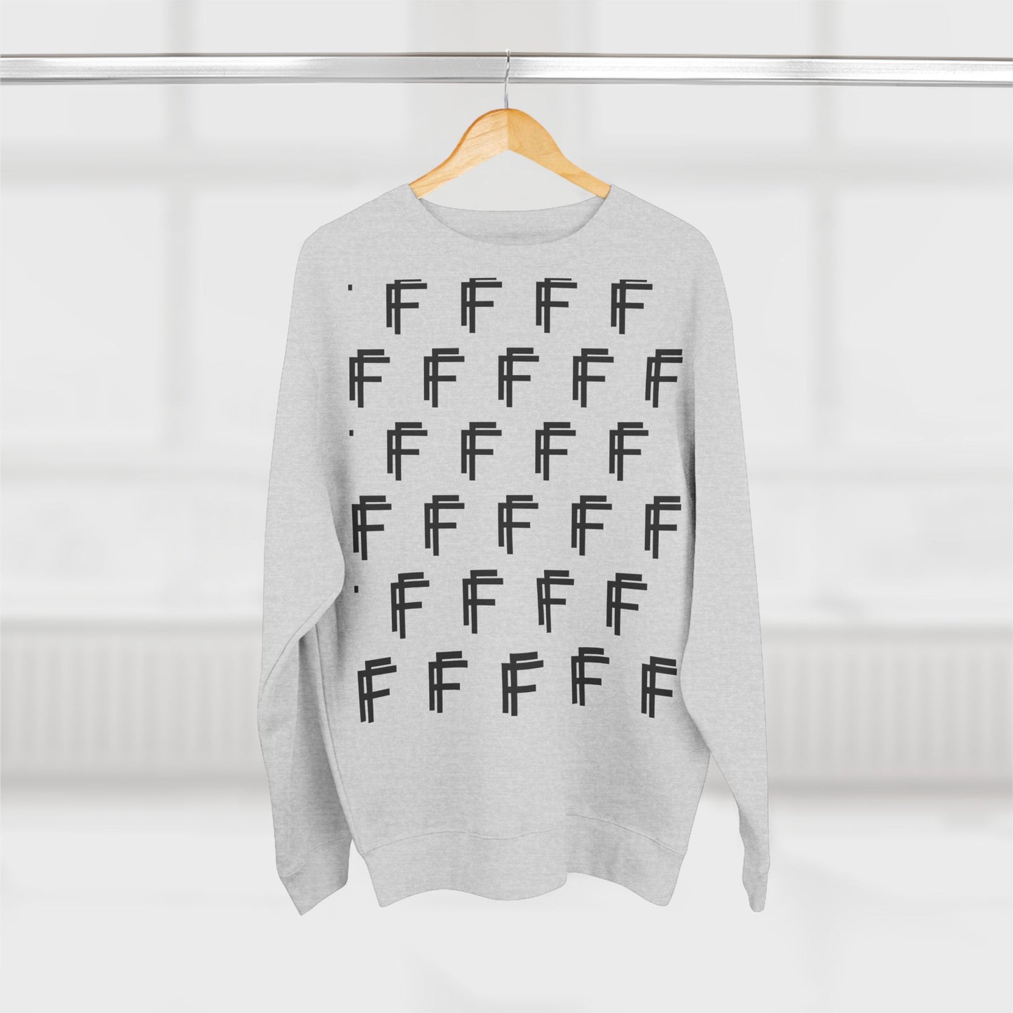 Frenzy Unisex Crew neck Sweatshirt with Black Logo Pattern. - Fitness Frenzy