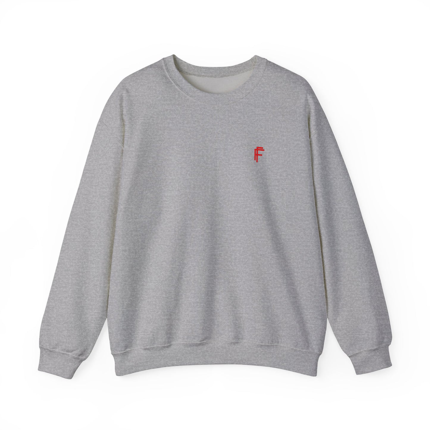 Frenzy - Unisex Heavy Blend™ Crewneck Sweatshirt with Red Logo - Cozy Modern Style. - Fitness Frenzy