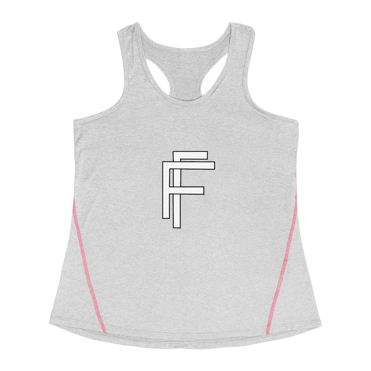 Frenzy - Women's Racerback Sports Vest with White Logo. - Fitness Frenzy
