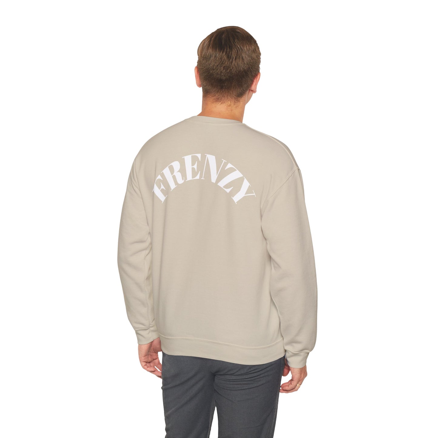 Frenzy Unisex Heavy Blend™ Crewneck Sweatshirt with White Logo. - Fitness Frenzy