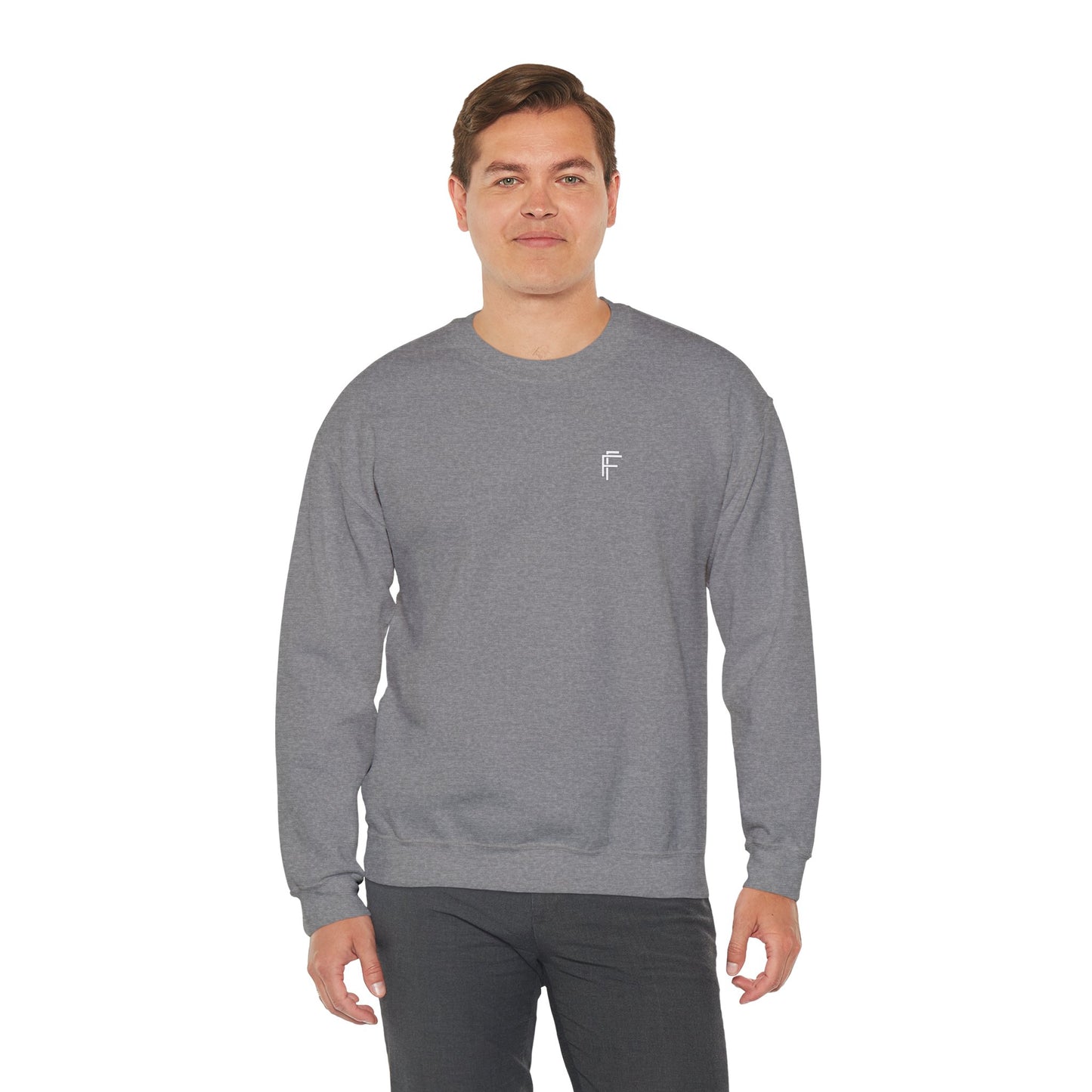 Frenzy Unisex Heavy Blend™ Crewneck Sweatshirt with White Logo. - Fitness Frenzy