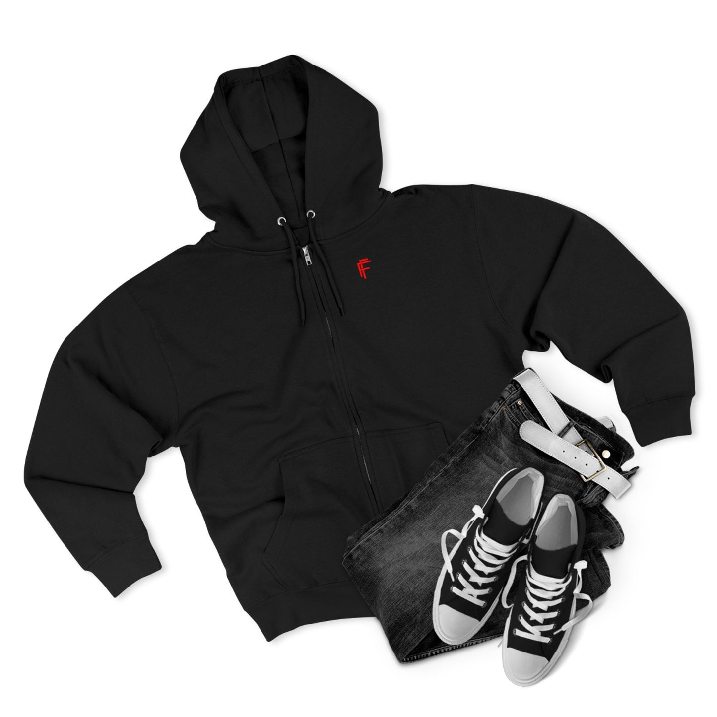 Frenzy - Cozy Unisex Zip Hoodie with Red Logo - Perfect for Everyday Comfort - Fitness Frenzy