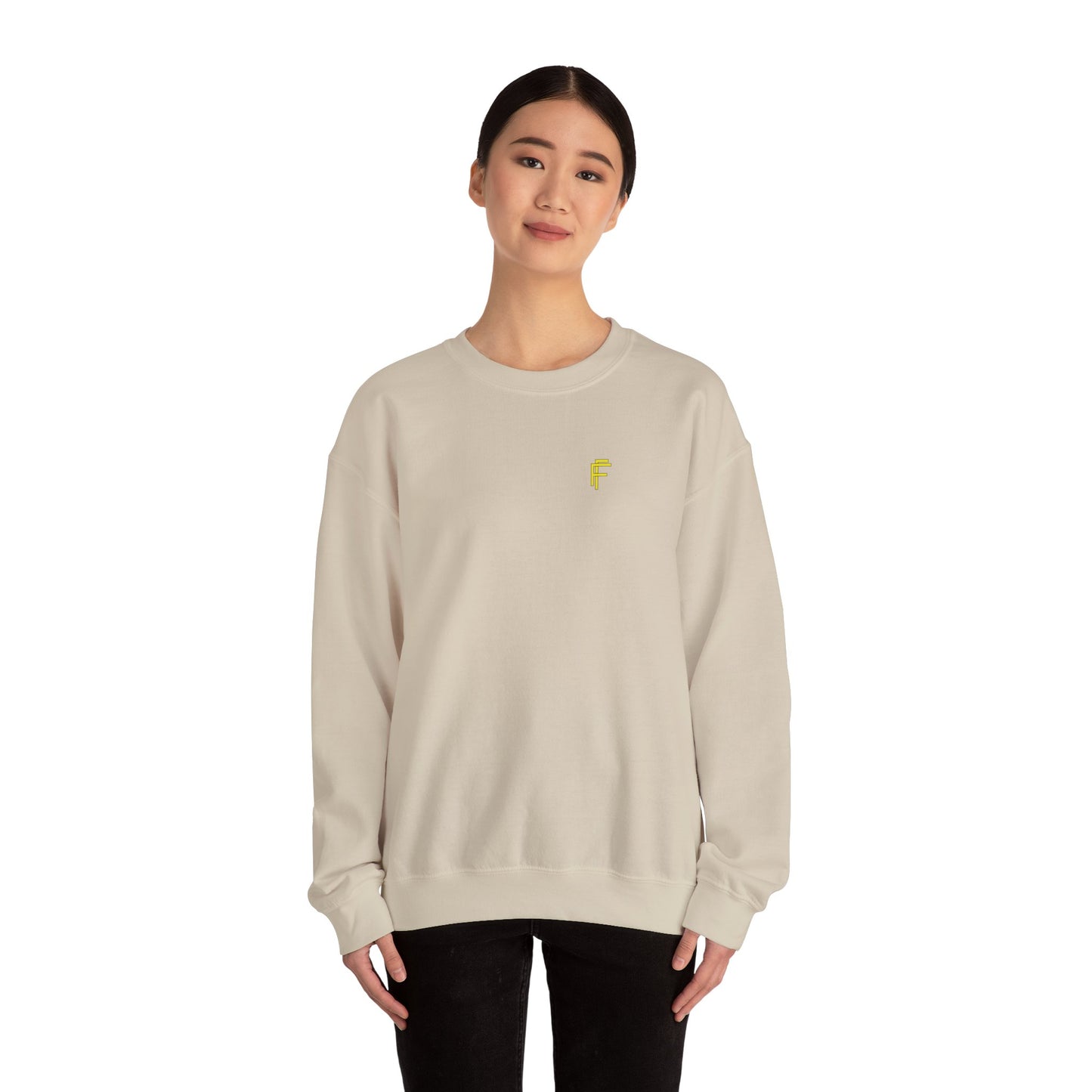 Frenzy - Unisex Crewneck Sweatshirt with Yellow Logo. - Fitness Frenzy