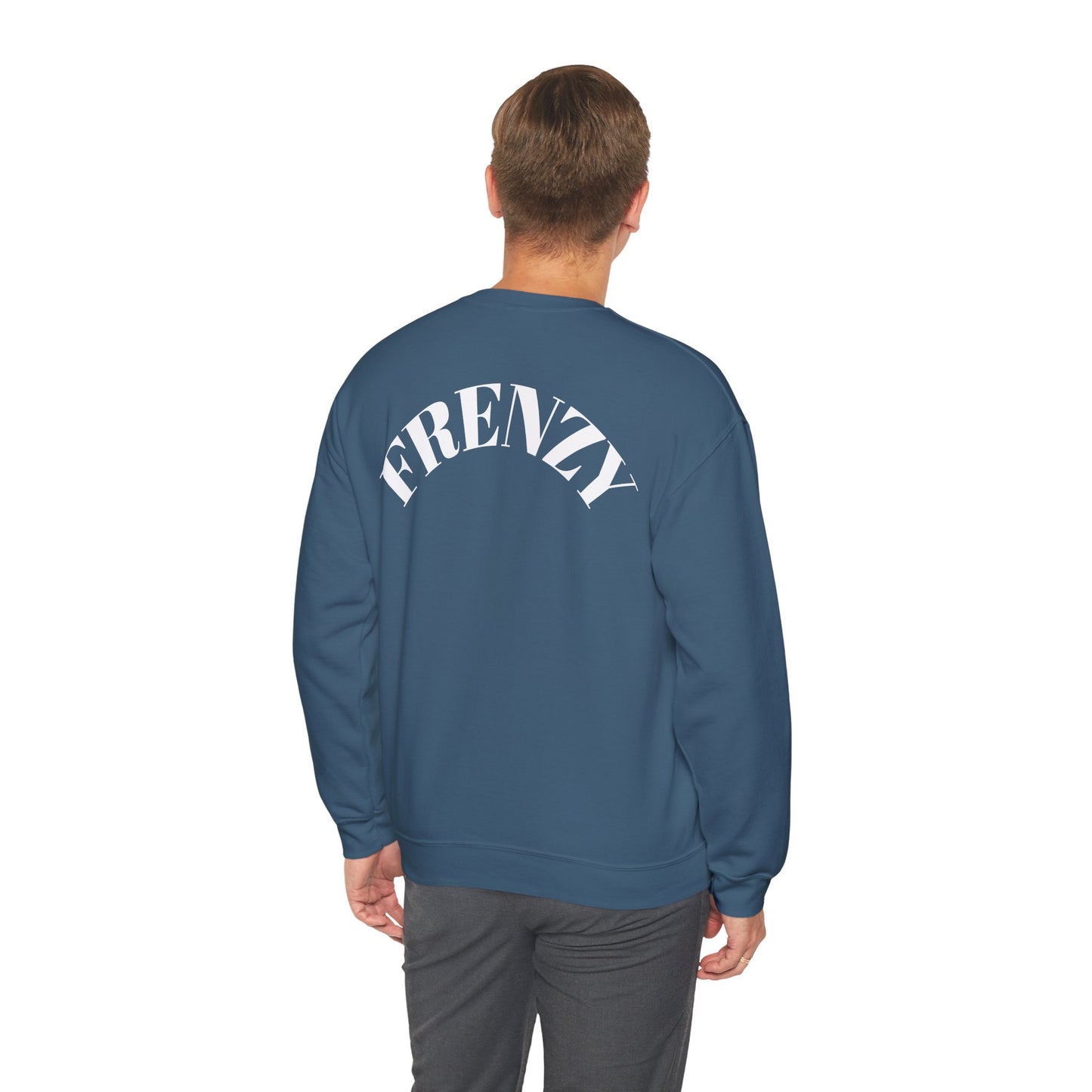 Frenzy Unisex Heavy Blend™ Crewneck Sweatshirt with White Logo. - Fitness Frenzy
