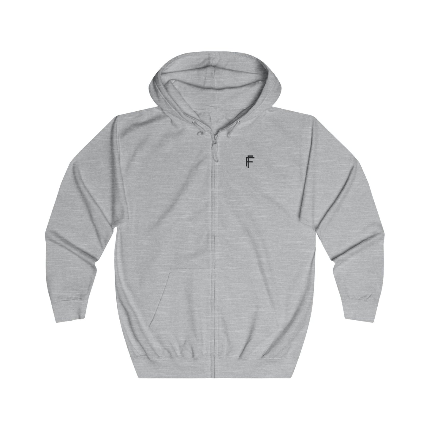 FRENZY Unisex Full Zip Hoodie with Black Logo - Cozy & Stylish Everyday Wear. - Fitness Frenzy