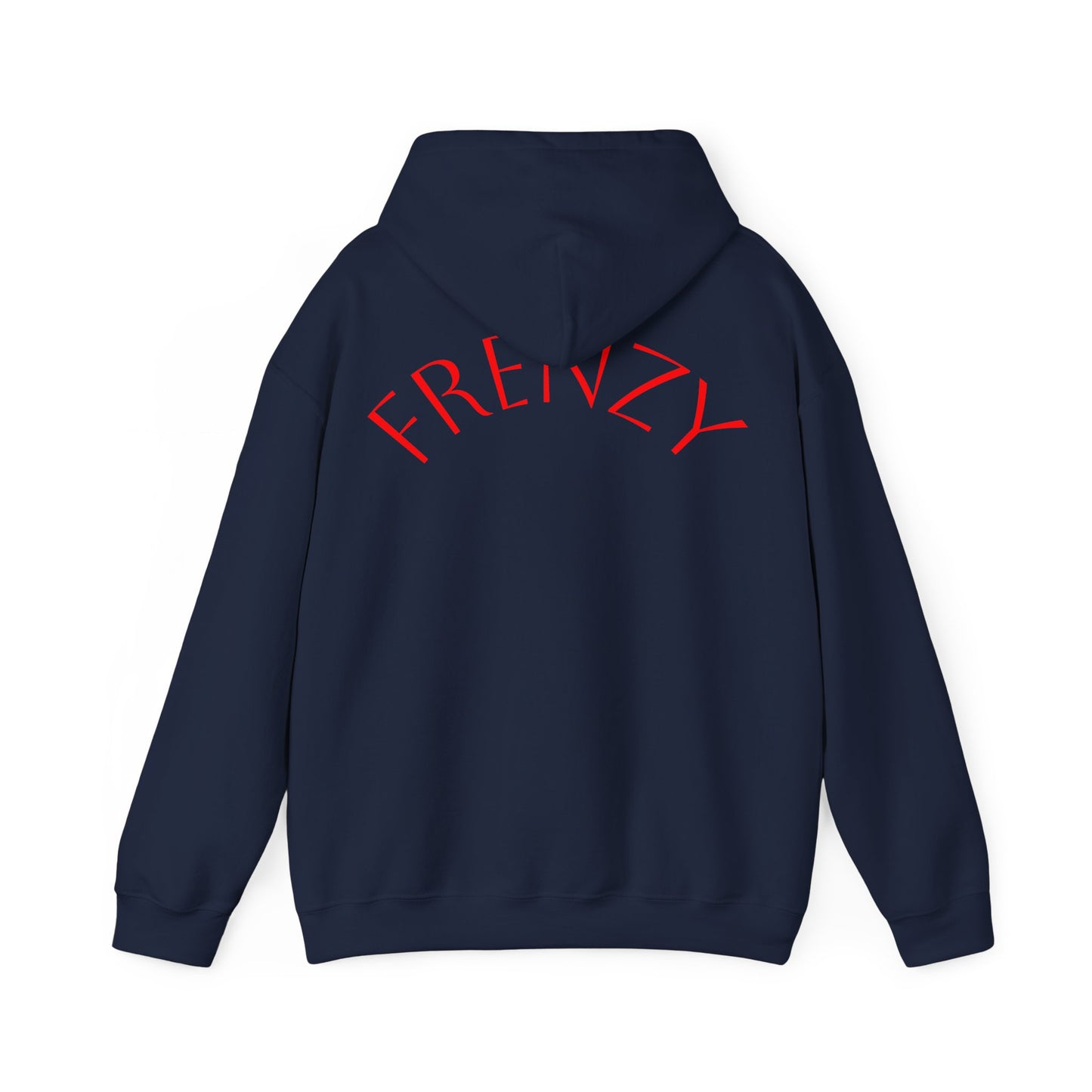 Frenzy Unisex Heavy Blend™ Hooded Sweatshirt with Red logo - Trendy & Cozy. - Fitness Frenzy