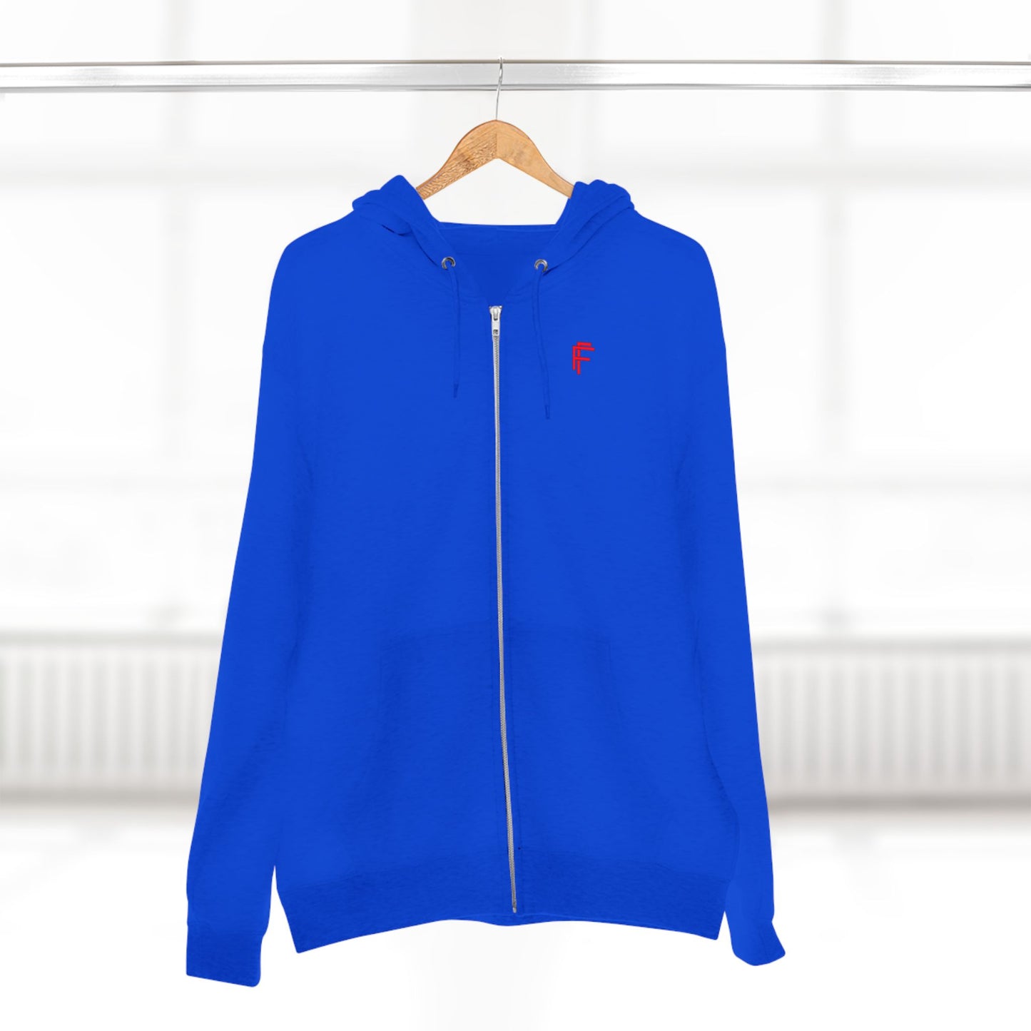 Frenzy - Unisex Zip Hoodie with Red Logo - Fresh Style Grey Zip-Up with Red Graphics. - Fitness Frenzy