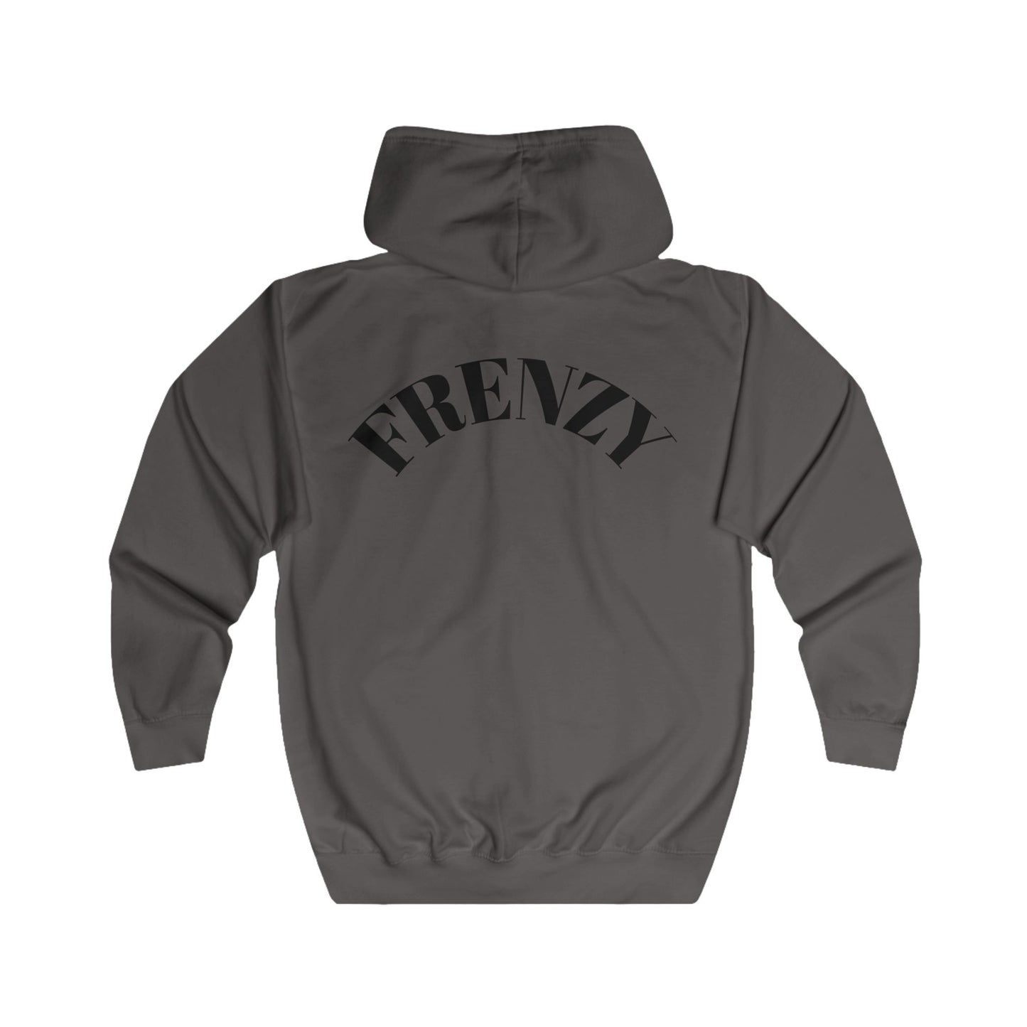 FRENZY Unisex Full Zip Hoodie with Black Logo - Cozy & Stylish Everyday Wear. - Fitness Frenzy