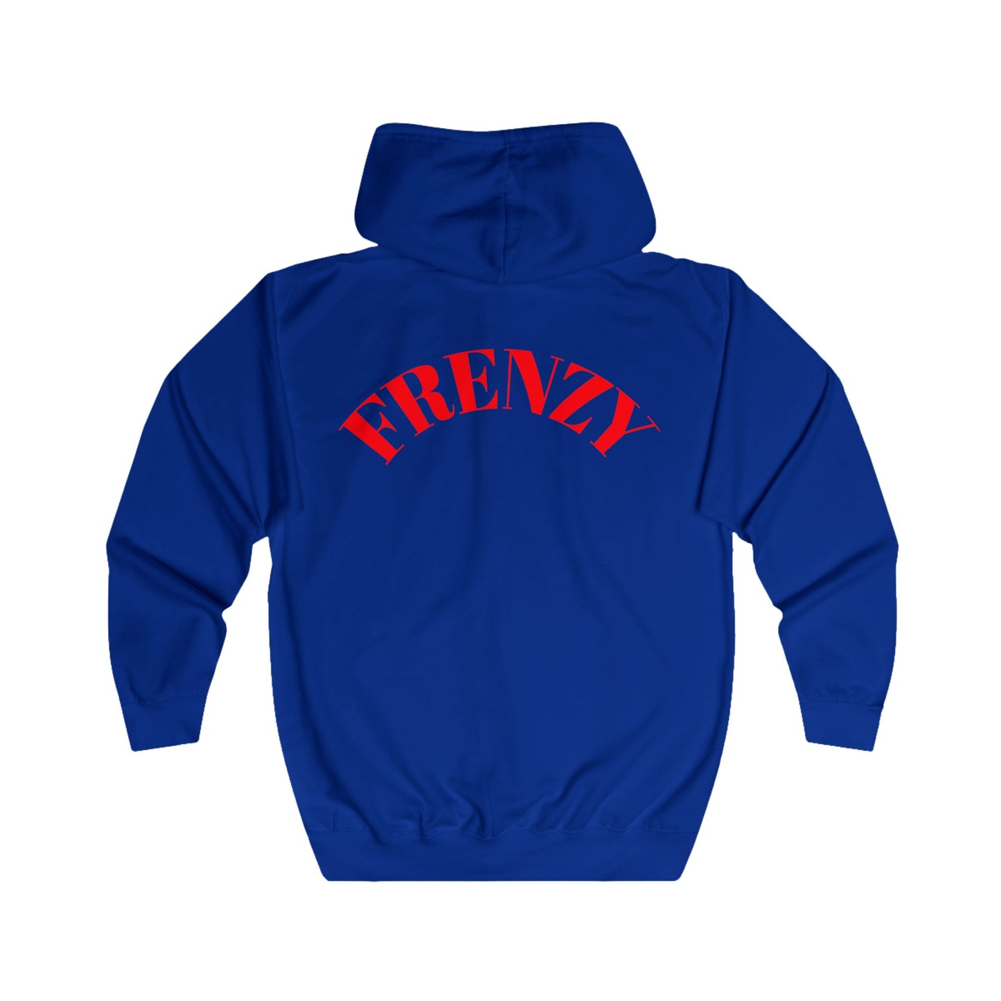 Frenzy Unisex Full Zip Hoodie with Red Logo - Cosy Casual Wear for Everyday Style. - Fitness Frenzy
