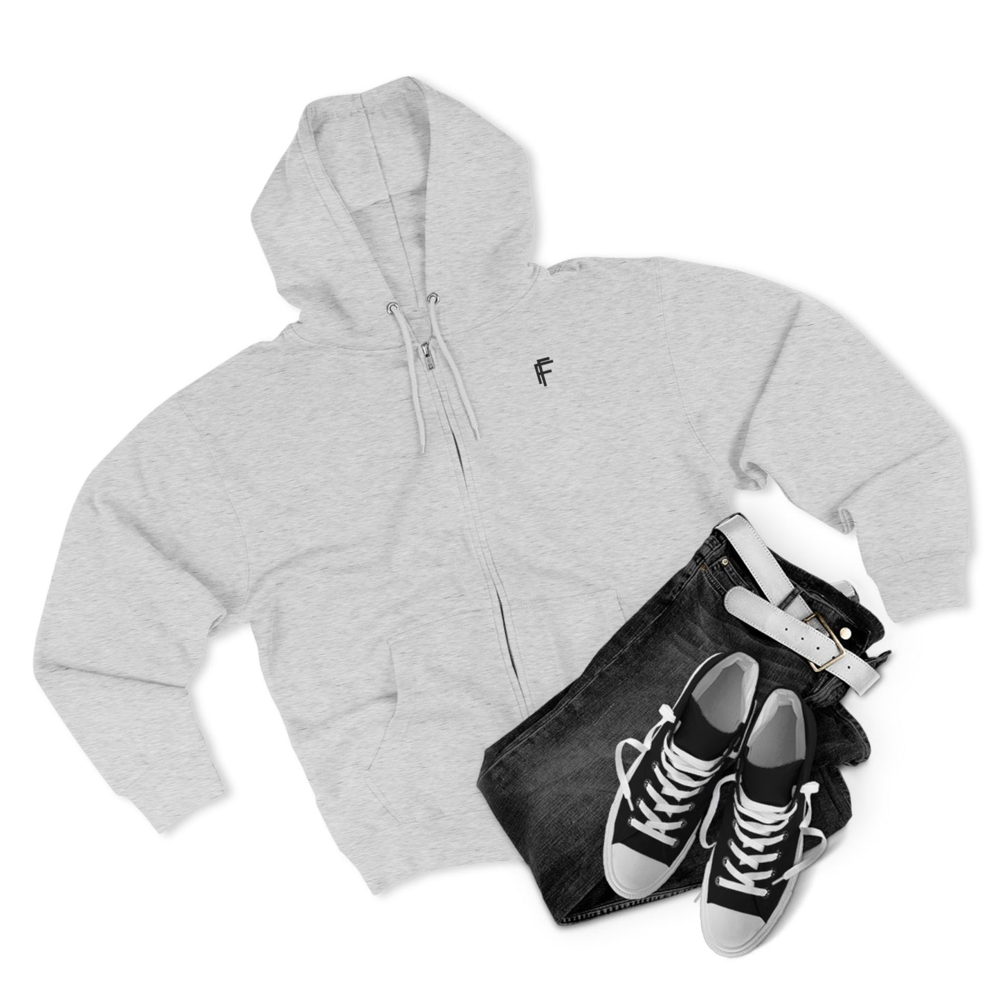 Frenzy - Stylish Unisex Zip Hoodie with Black Logo - Perfect for Comfort & Casual Outings - Fitness Frenzy