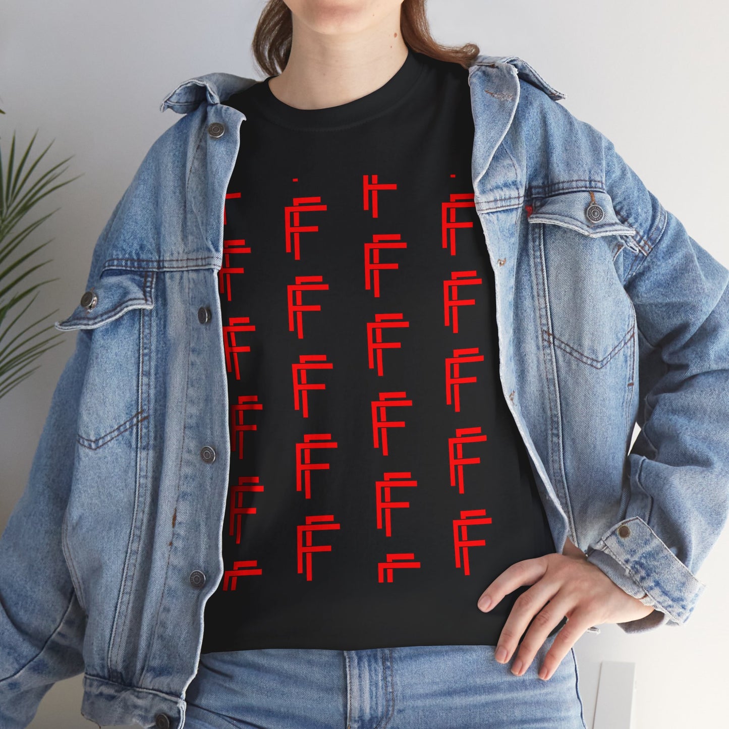 Frenzy Graphic Unisex Heavy Cotton Tee with Bold Red Design. - Fitness Frenzy