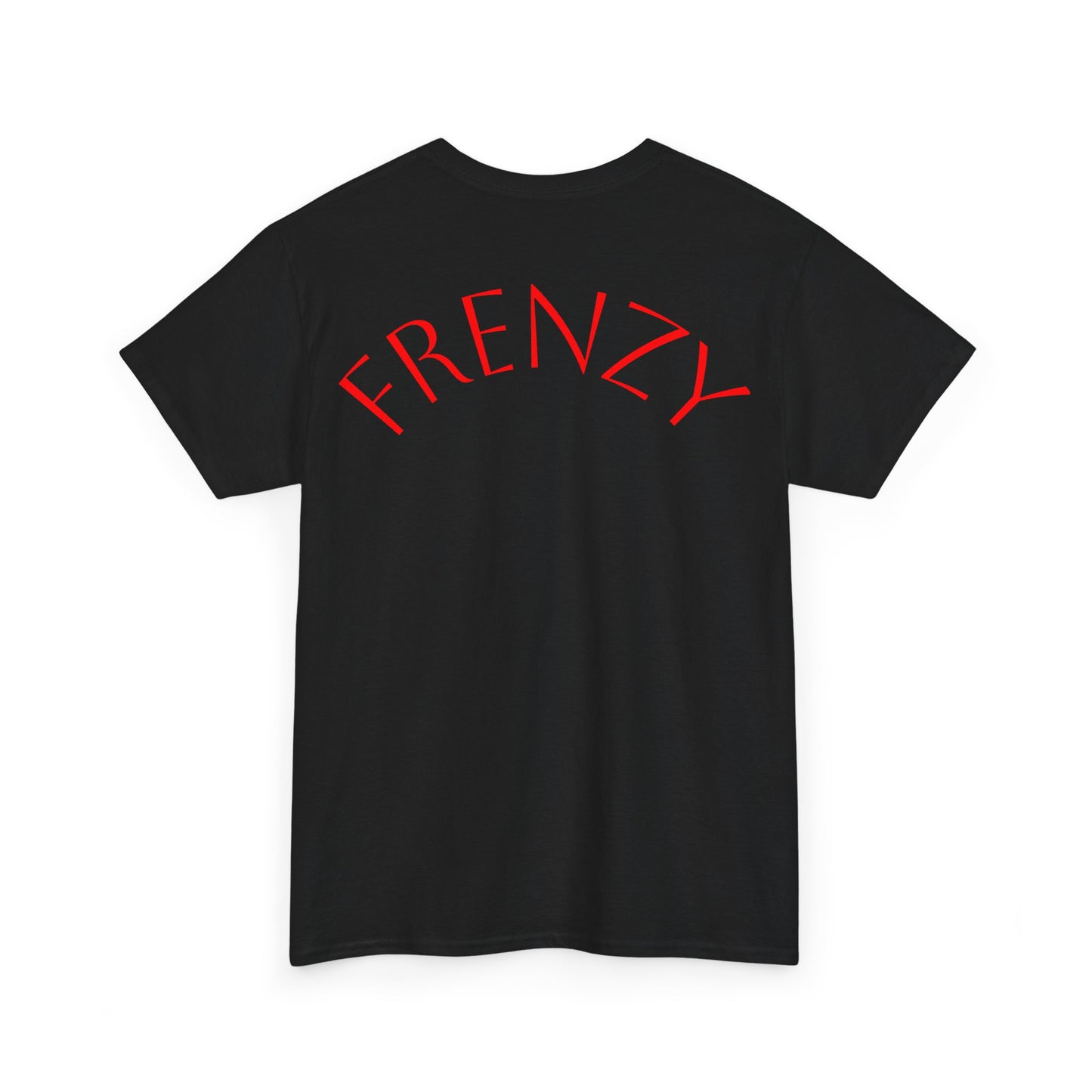 Frenzy Graphic Unisex Heavy Cotton Tee with Bold Red Design. - Fitness Frenzy