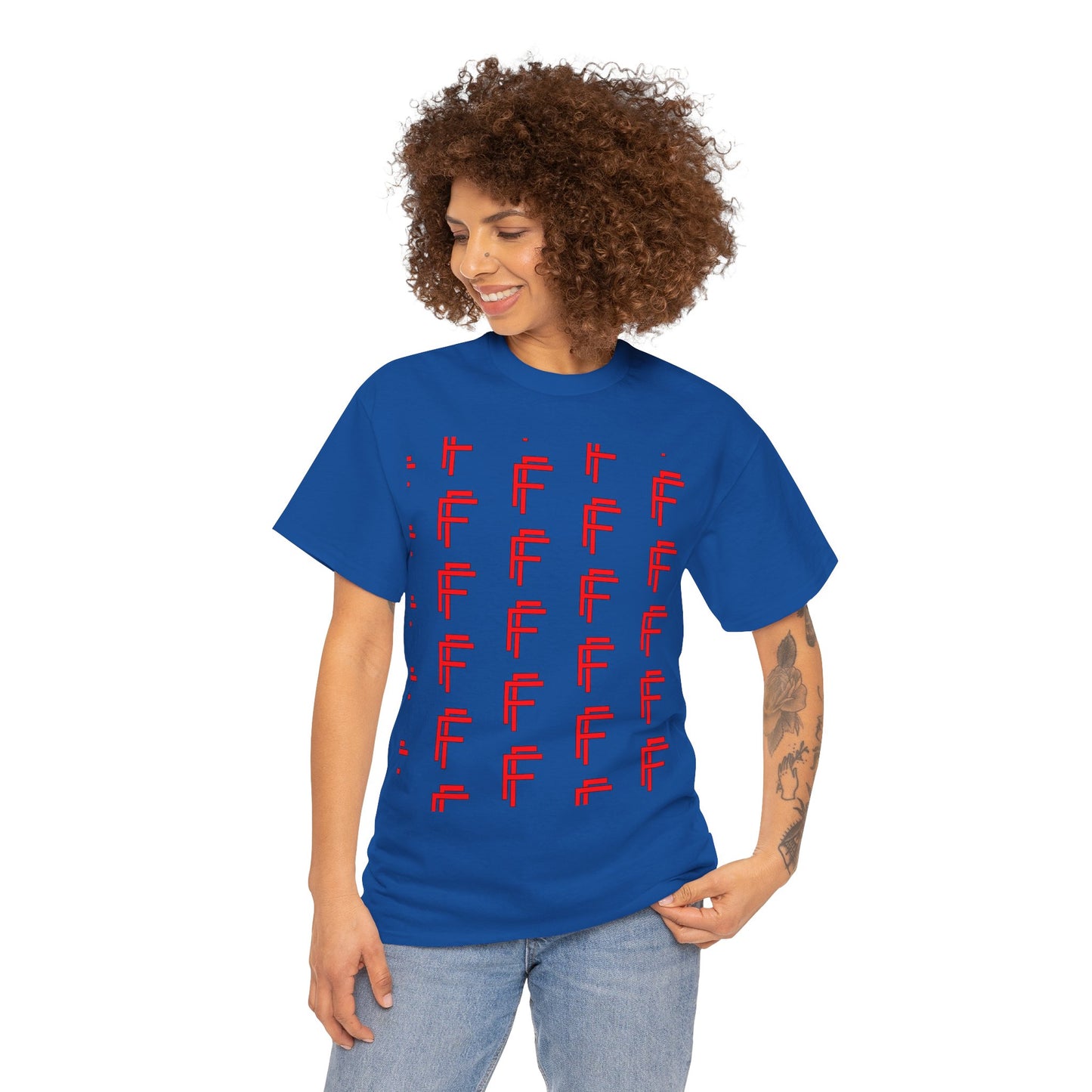 Frenzy Graphic Unisex Heavy Cotton Tee with Bold Red Design. - Fitness Frenzy