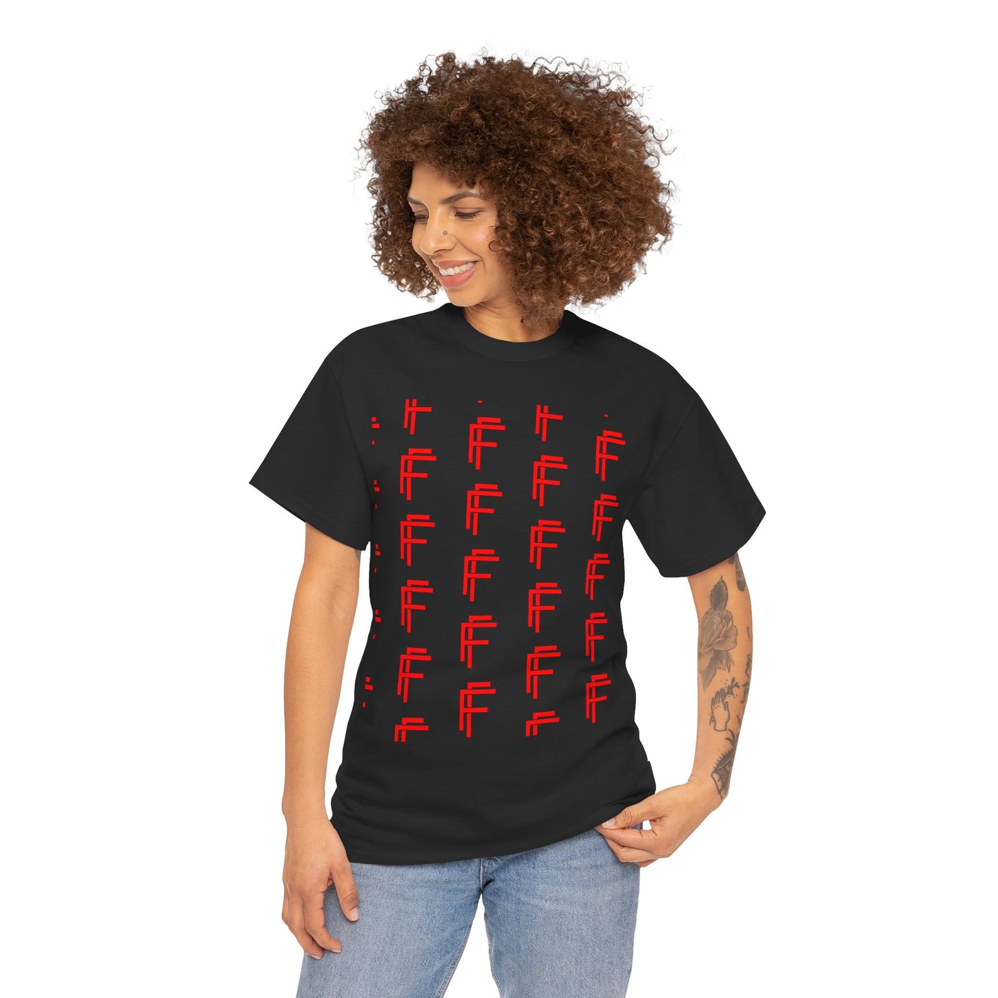 Frenzy Graphic Unisex Heavy Cotton Tee with Bold Red Design. - Fitness Frenzy