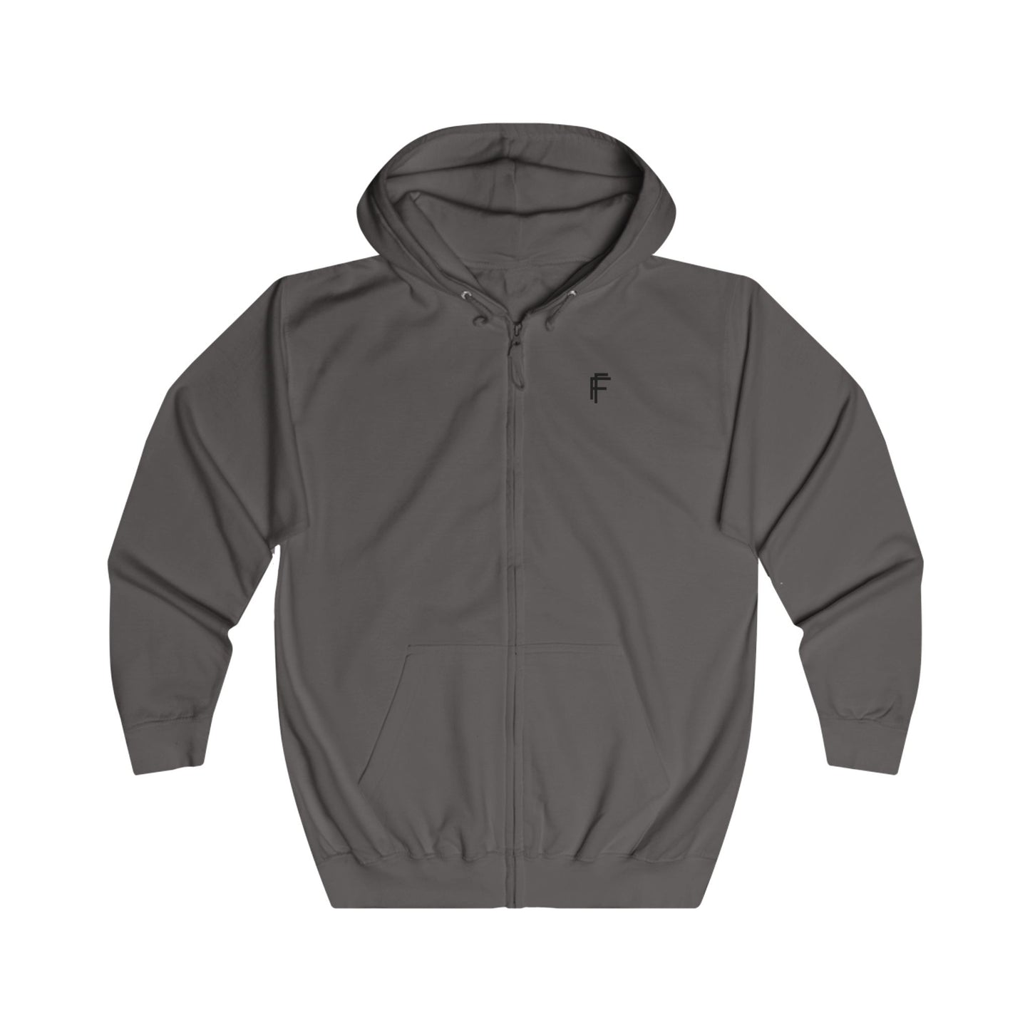 FRENZY Unisex Full Zip Hoodie with Black Logo - Cozy & Stylish Everyday Wear. - Fitness Frenzy