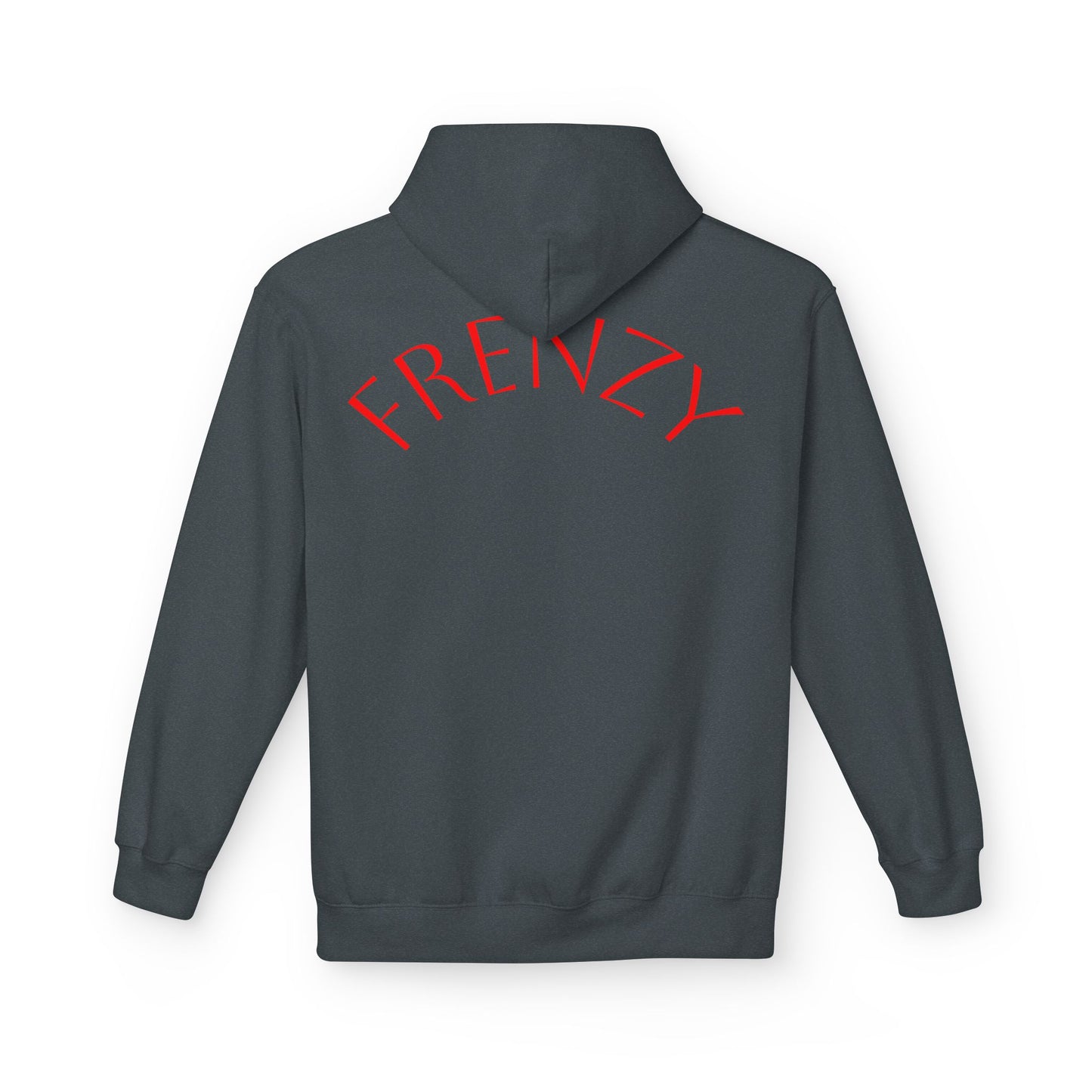 Fitness Frenzy Unisex Midweight Softstyle Hoodie with Red Logo - Trendy 'FRENZY' Design for Comfort and Style. - Fitness Frenzy