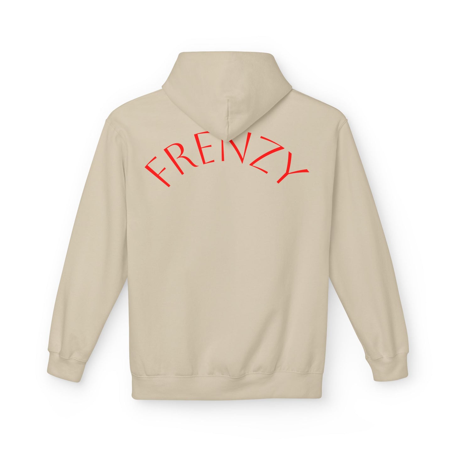 Fitness Frenzy Unisex Midweight Softstyle Hoodie with Red Logo - Trendy 'FRENZY' Design for Comfort and Style. - Fitness Frenzy