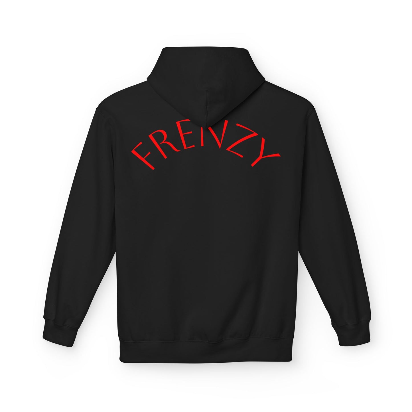 Fitness Frenzy Unisex Midweight Softstyle Hoodie with Red Logo - Trendy 'FRENZY' Design for Comfort and Style. - Fitness Frenzy