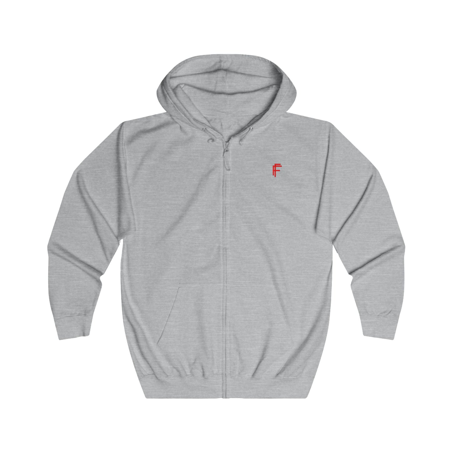Frenzy Unisex Full Zip Hoodie with Red Logo - Cosy Casual Wear for Everyday Style. - Fitness Frenzy