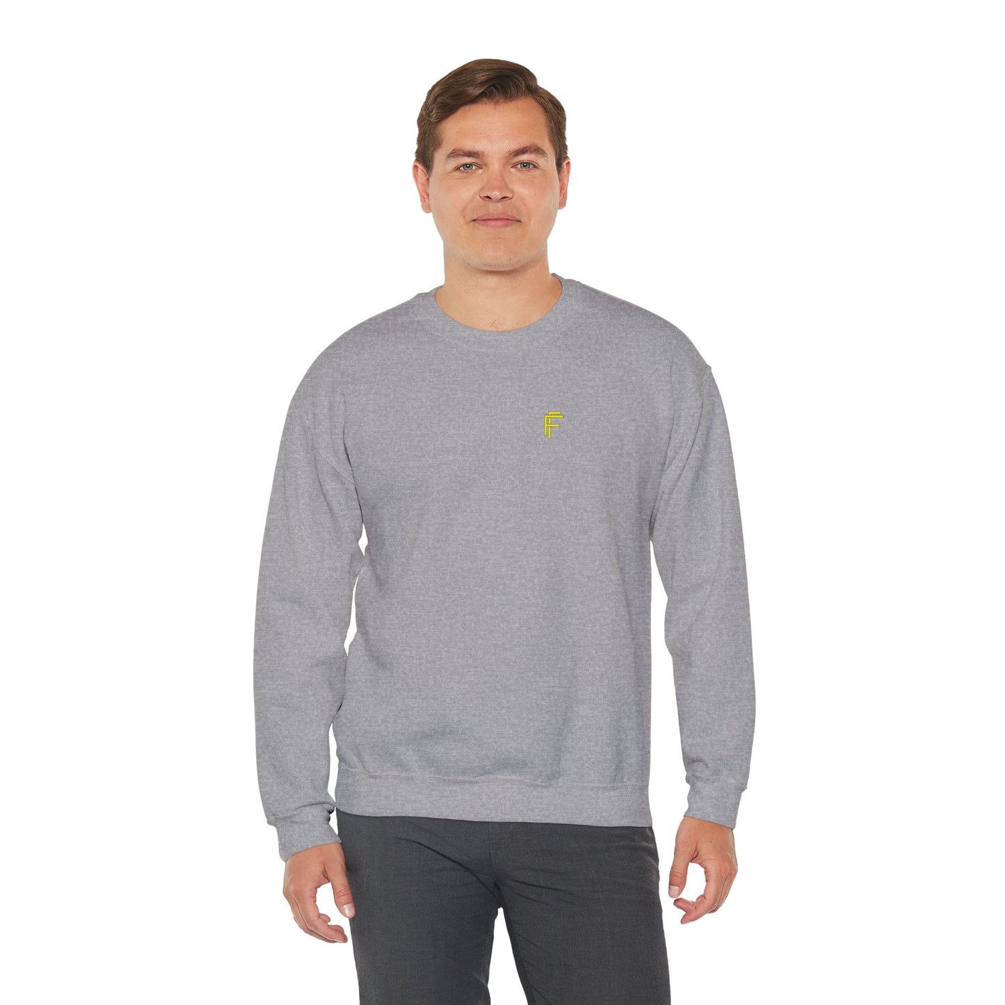 Frenzy - Unisex Crewneck Sweatshirt with Yellow Logo. - Fitness Frenzy
