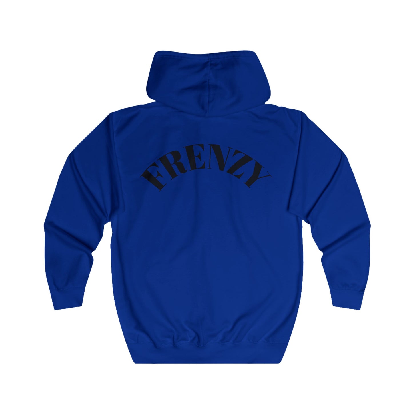 FRENZY Unisex Full Zip Hoodie with Black Logo - Cozy & Stylish Everyday Wear. - Fitness Frenzy