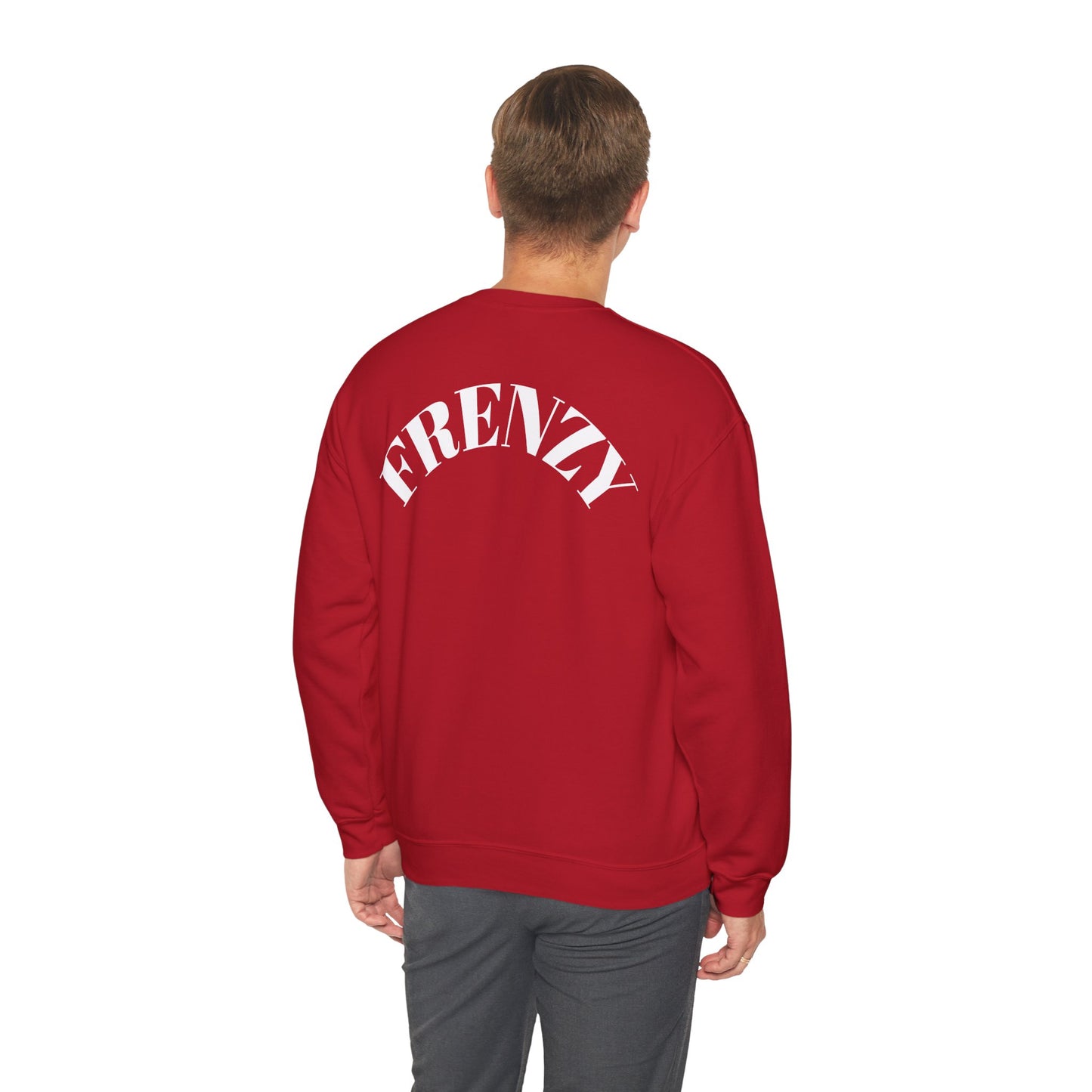 Frenzy Unisex Heavy Blend™ Crewneck Sweatshirt with White Logo. - Fitness Frenzy