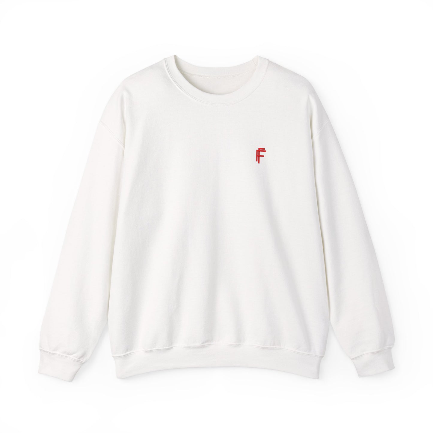 Frenzy - Unisex Heavy Blend™ Crewneck Sweatshirt with Red Logo - Cozy Modern Style. - Fitness Frenzy