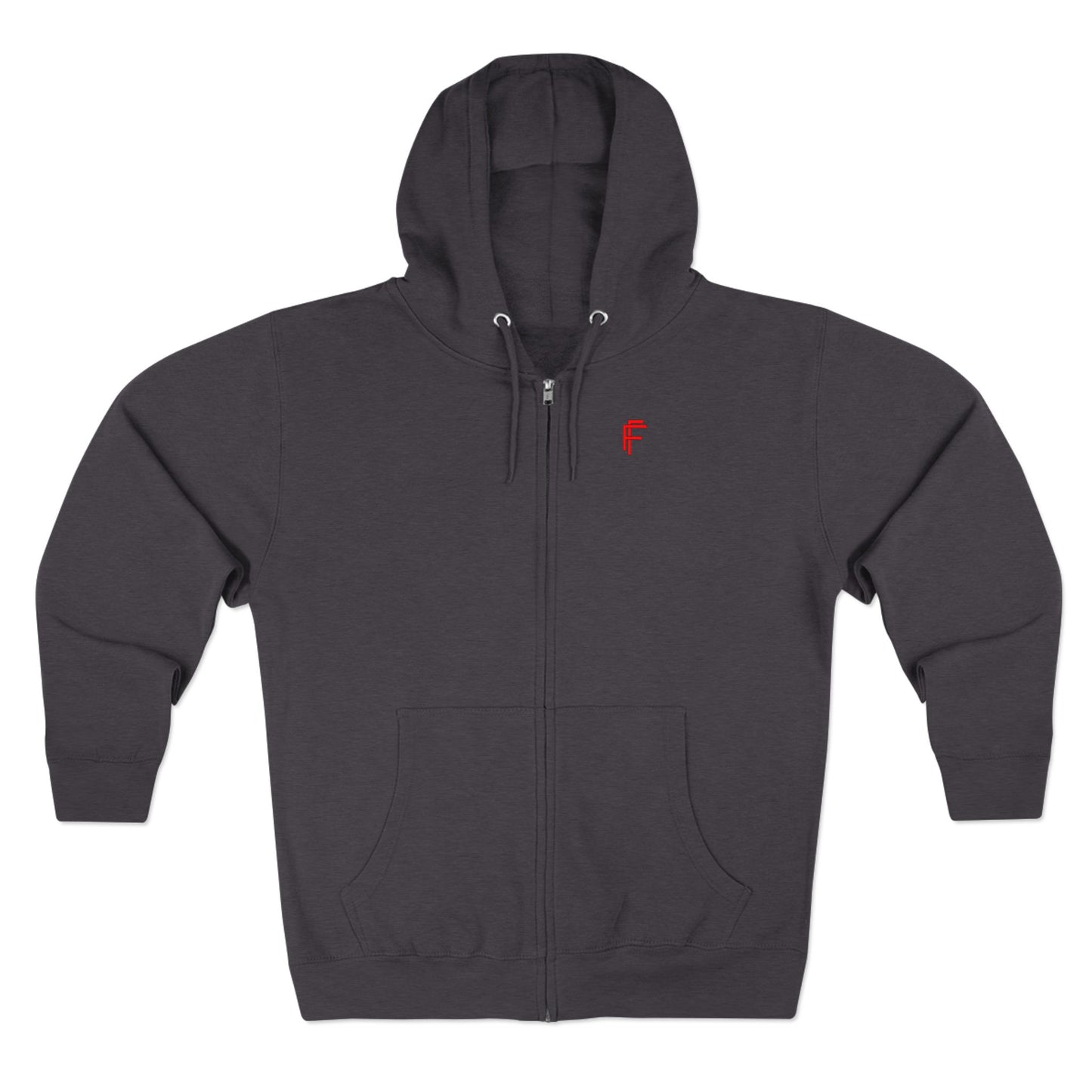 Frenzy - Cozy Unisex Zip Hoodie with Red Logo - Perfect for Everyday Comfort - Fitness Frenzy