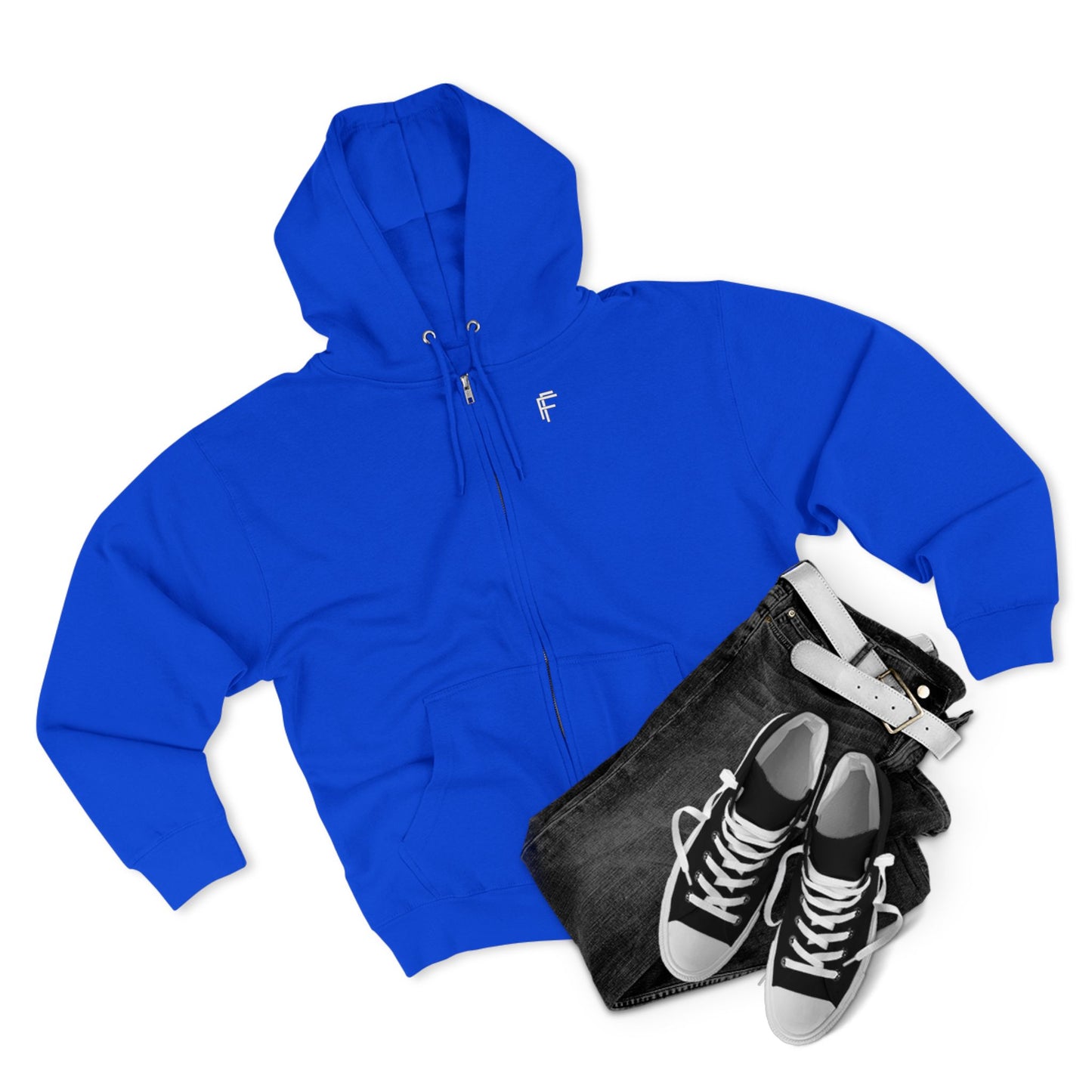 Frenzy - Stylish Unisex Zip Hoodie with White Logo. - Fitness Frenzy