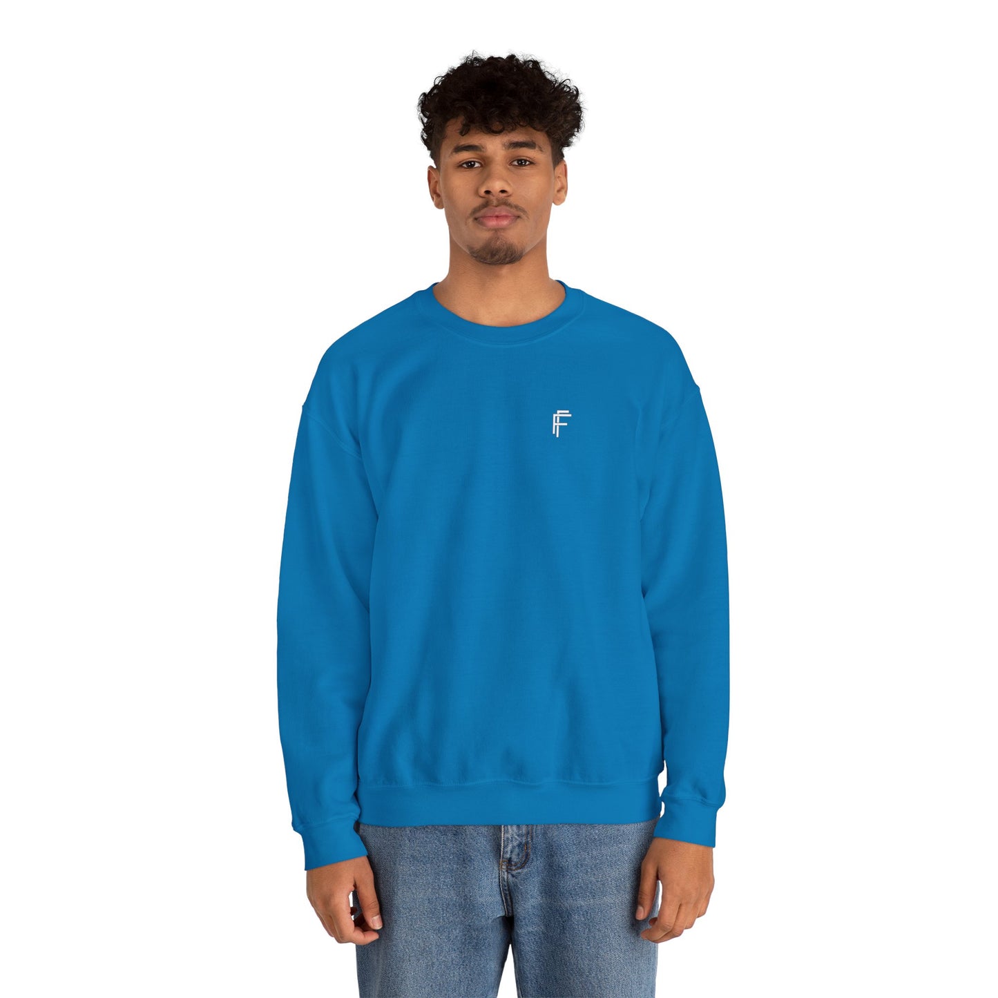 Frenzy Unisex Heavy Blend™ Crewneck Sweatshirt with White Logo. - Fitness Frenzy