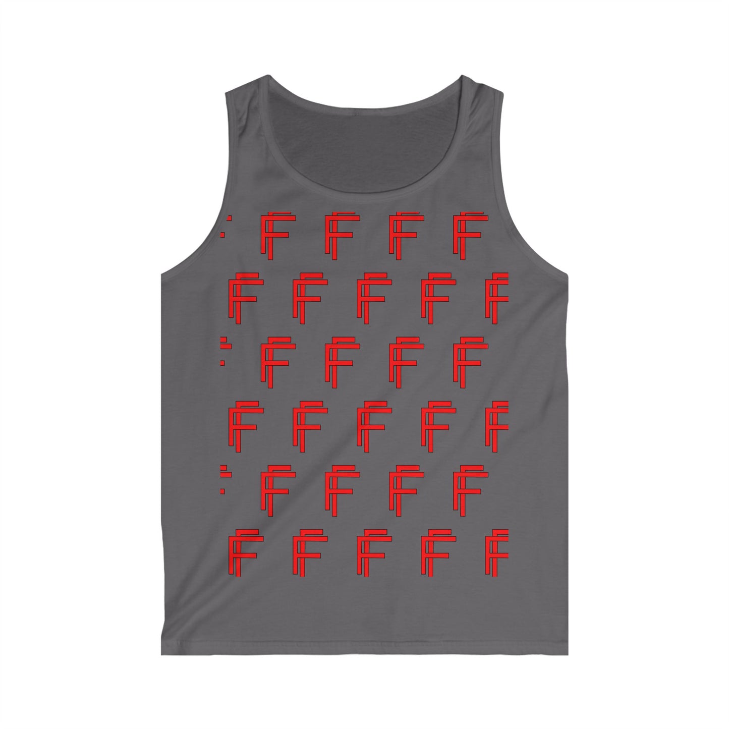 Frenzy - Men's Graphic Tank Top with Retro Design - Red Logo. - Fitness Frenzy