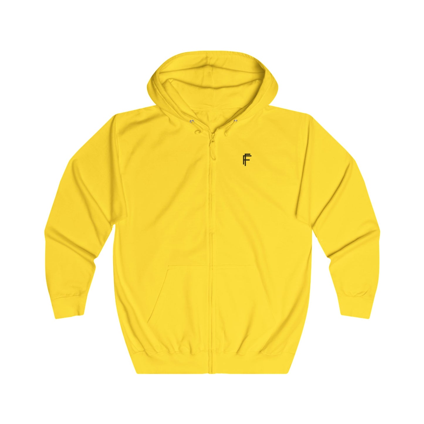 FRENZY Unisex Full Zip Hoodie with Black Logo - Cozy & Stylish Everyday Wear. - Fitness Frenzy