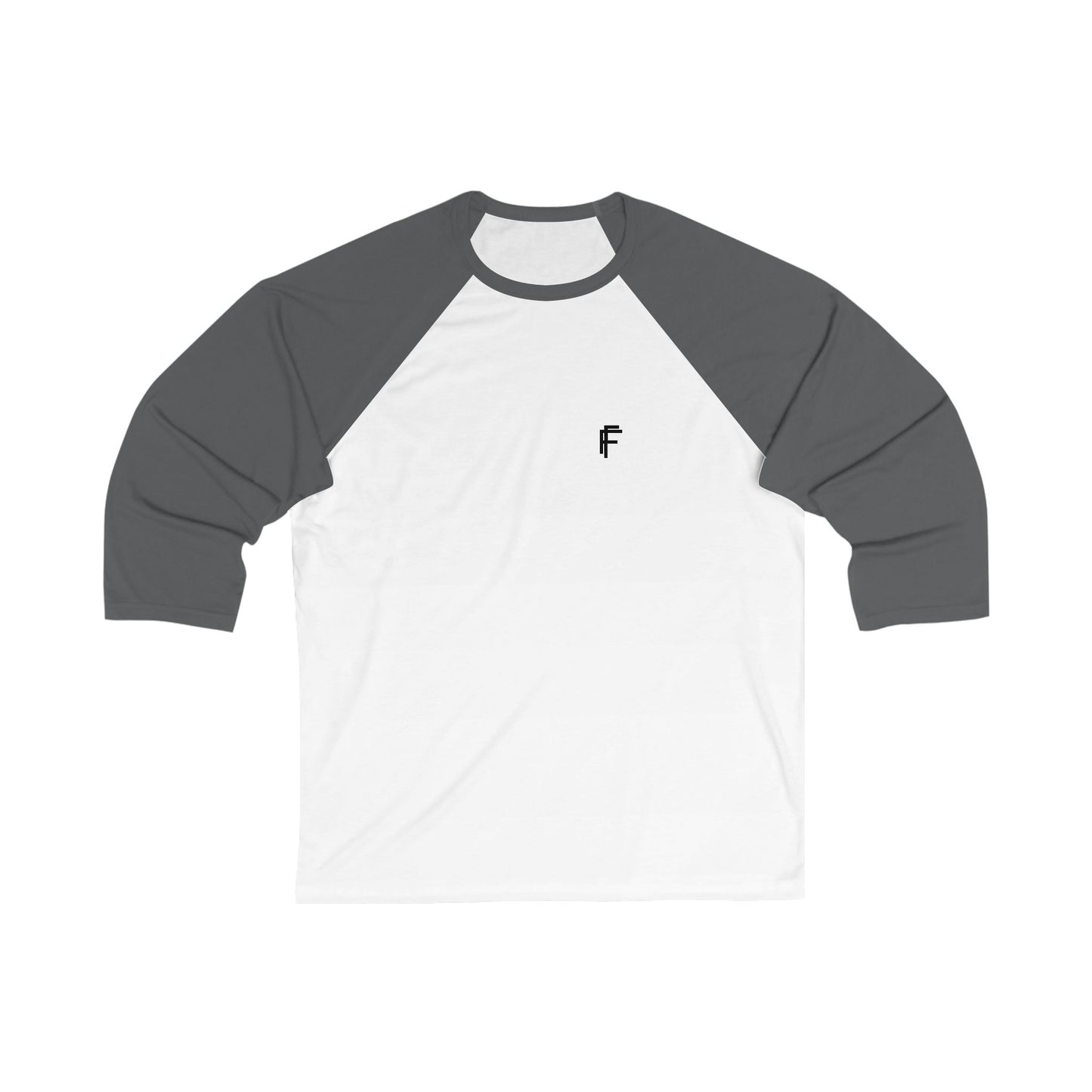 Frenzy - Unisex 3/4 Sleeve Baseball Tee with Black Logo. - Fitness Frenzy