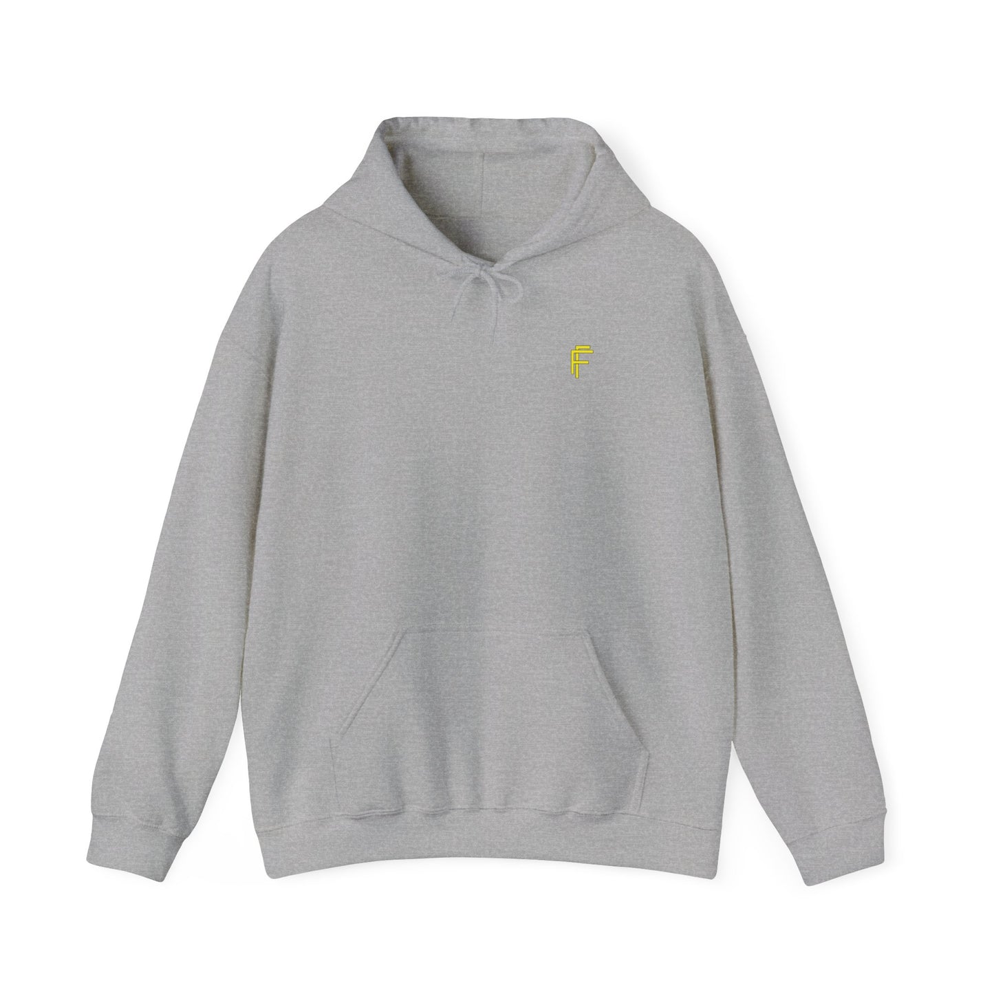 Frenzy Unisex Heavy Blend™ Hoodie with Yellow Logo. - Fitness Frenzy