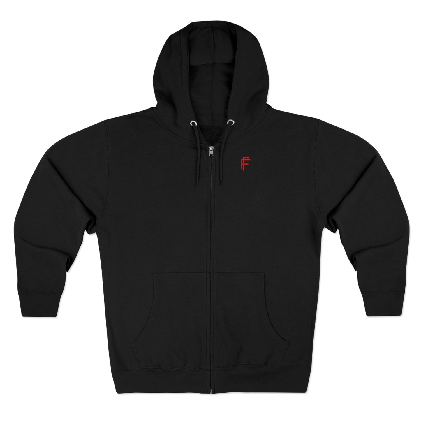 Frenzy - Unisex Zip Hoodie with Red Logo - Fresh Style Grey Zip-Up with Red Graphics. - Fitness Frenzy