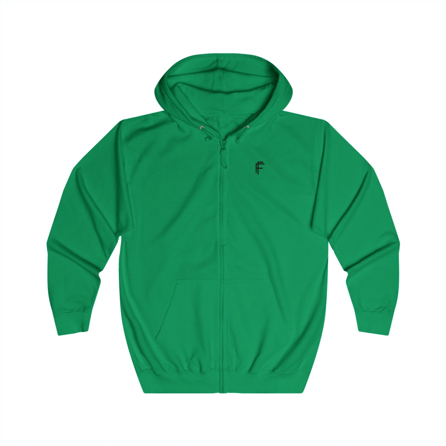 FRENZY Unisex Full Zip Hoodie with Black Logo - Cozy & Stylish Everyday Wear. - Fitness Frenzy