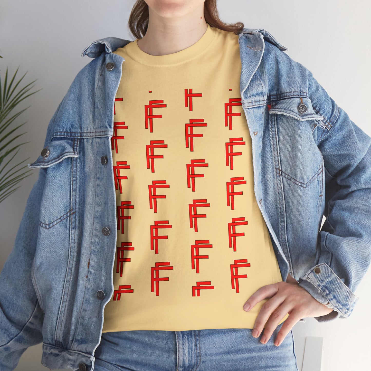 Frenzy Graphic Unisex Heavy Cotton Tee with Bold Red Design. - Fitness Frenzy