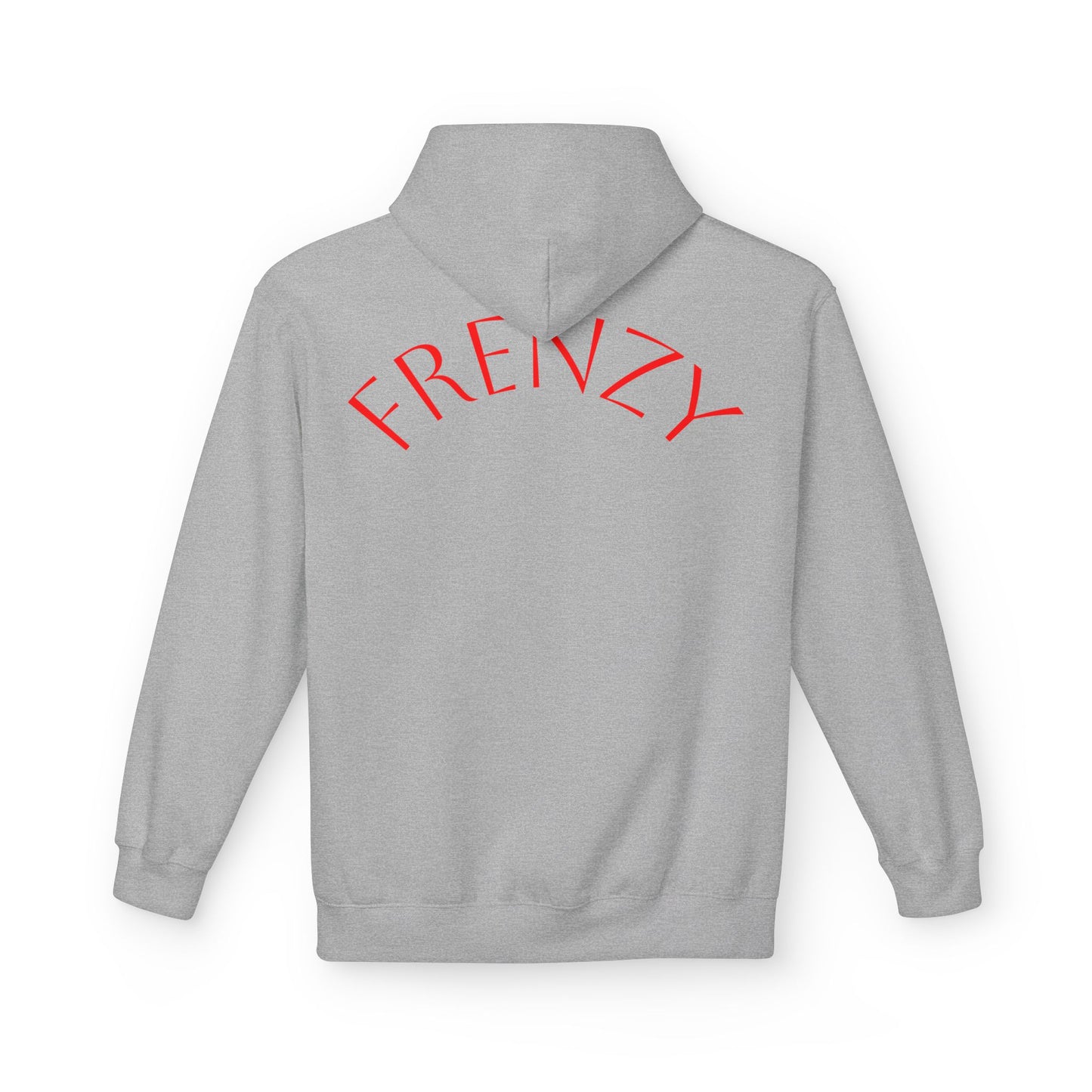 Fitness Frenzy Unisex Midweight Softstyle Hoodie with Red Logo - Trendy 'FRENZY' Design for Comfort and Style. - Fitness Frenzy