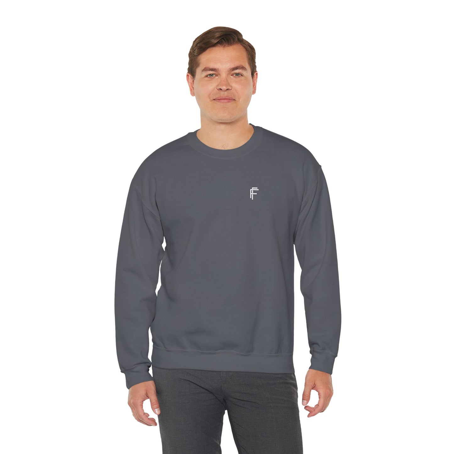 Frenzy Unisex Heavy Blend™ Crewneck Sweatshirt with White Logo. - Fitness Frenzy