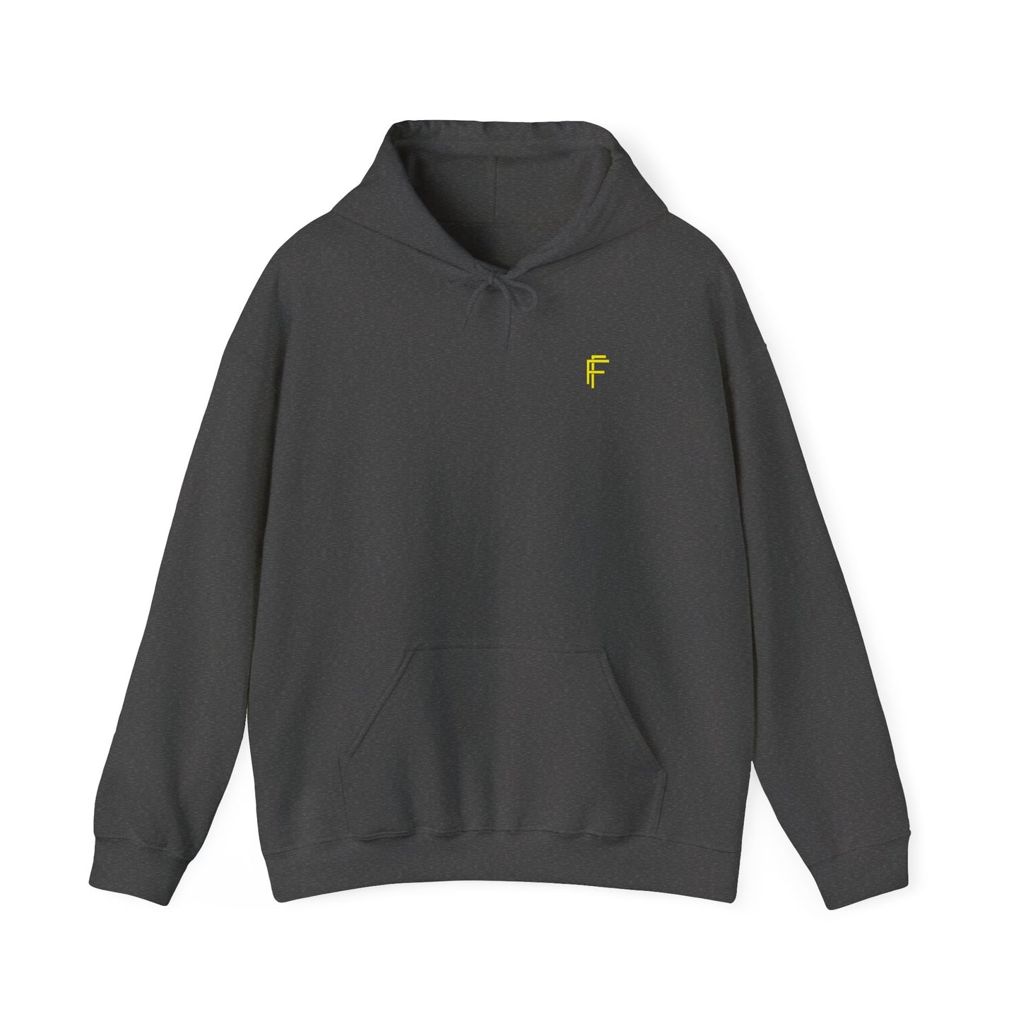 Frenzy Unisex Heavy Blend™ Hoodie with Yellow Logo. - Fitness Frenzy