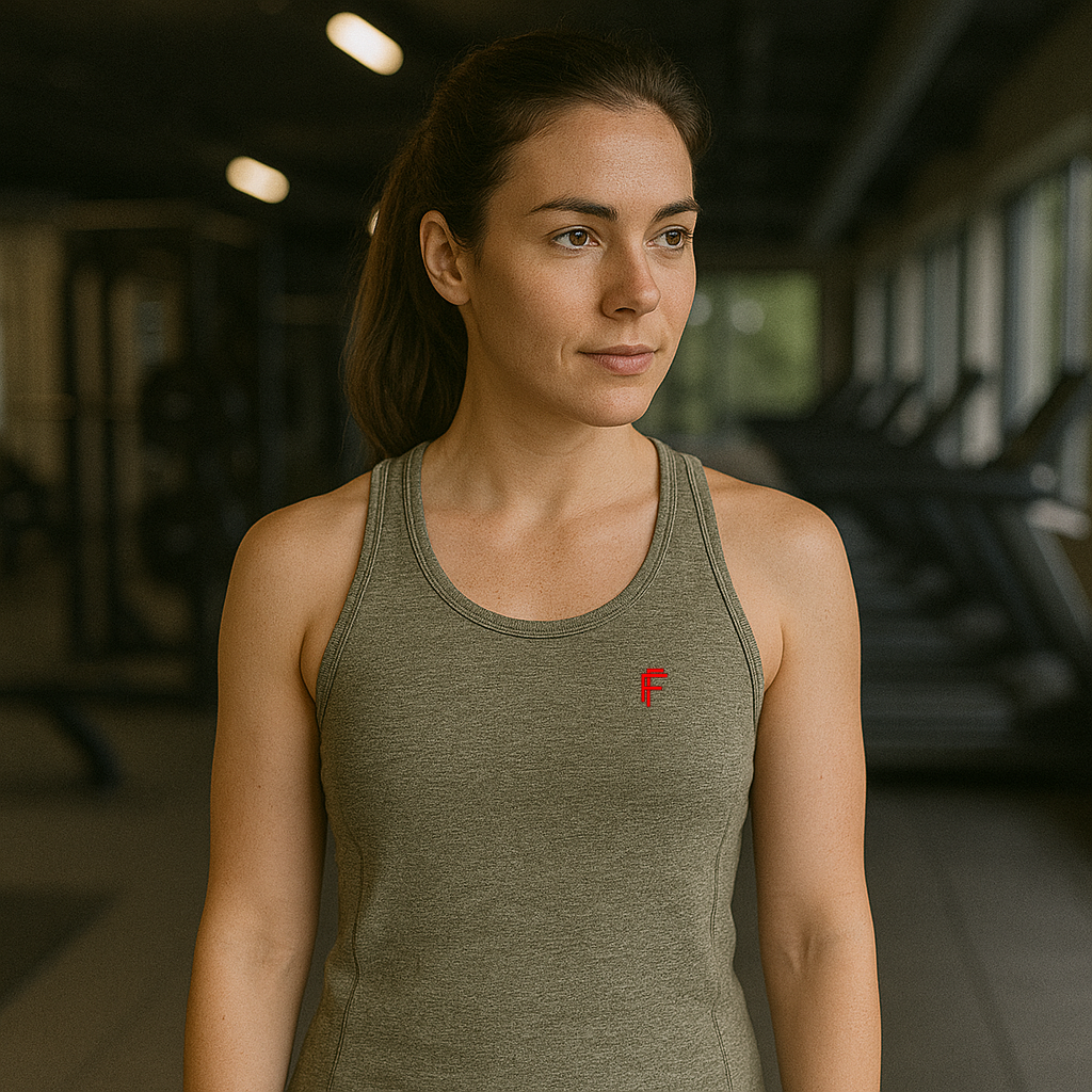 Frenzy Womens TriDri® Seamless '3D fit' Sports Vest in Olive.