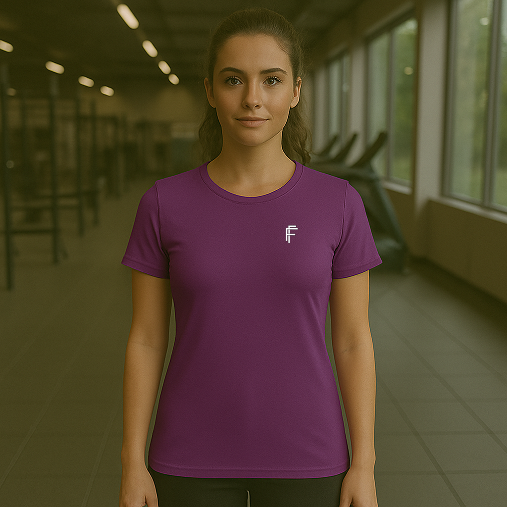 Frenzy Womens Just Cool Sports T‑Shirt with White Logo