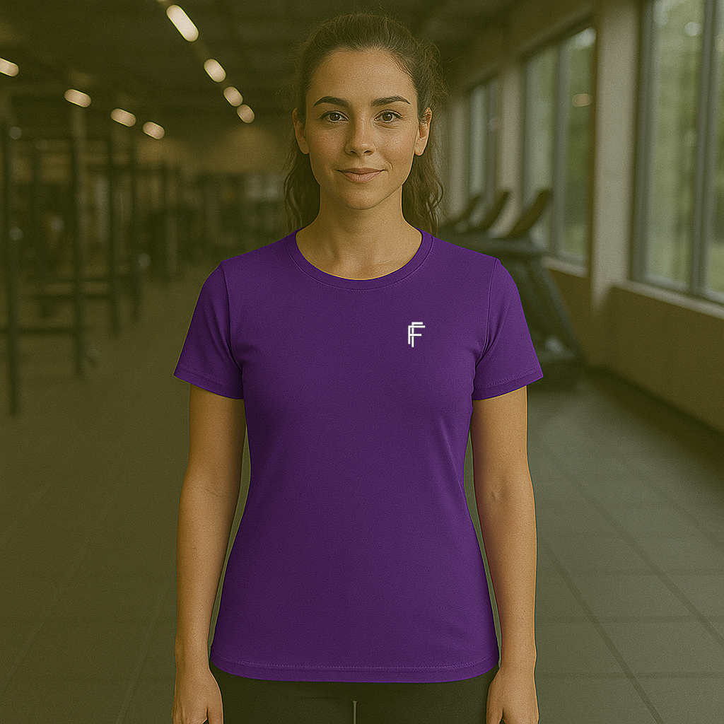 Frenzy Womens Just Cool Sports T‑Shirt with White Logo