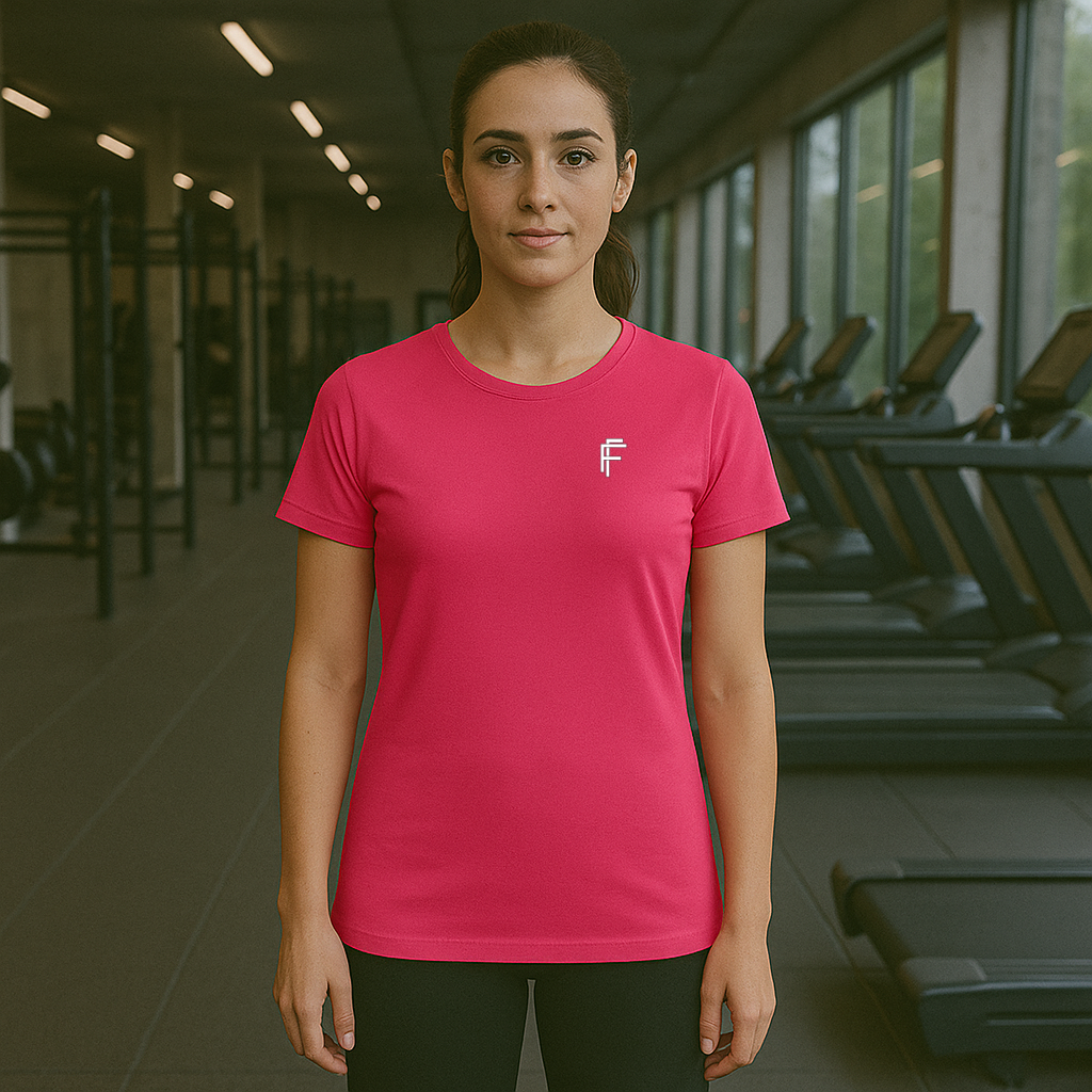 Frenzy Womens Just Cool Sports T‑Shirt with White Logo