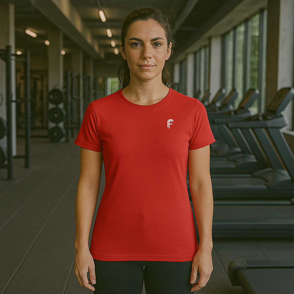 Frenzy Womens Just Cool Sports T‑Shirt with White Logo