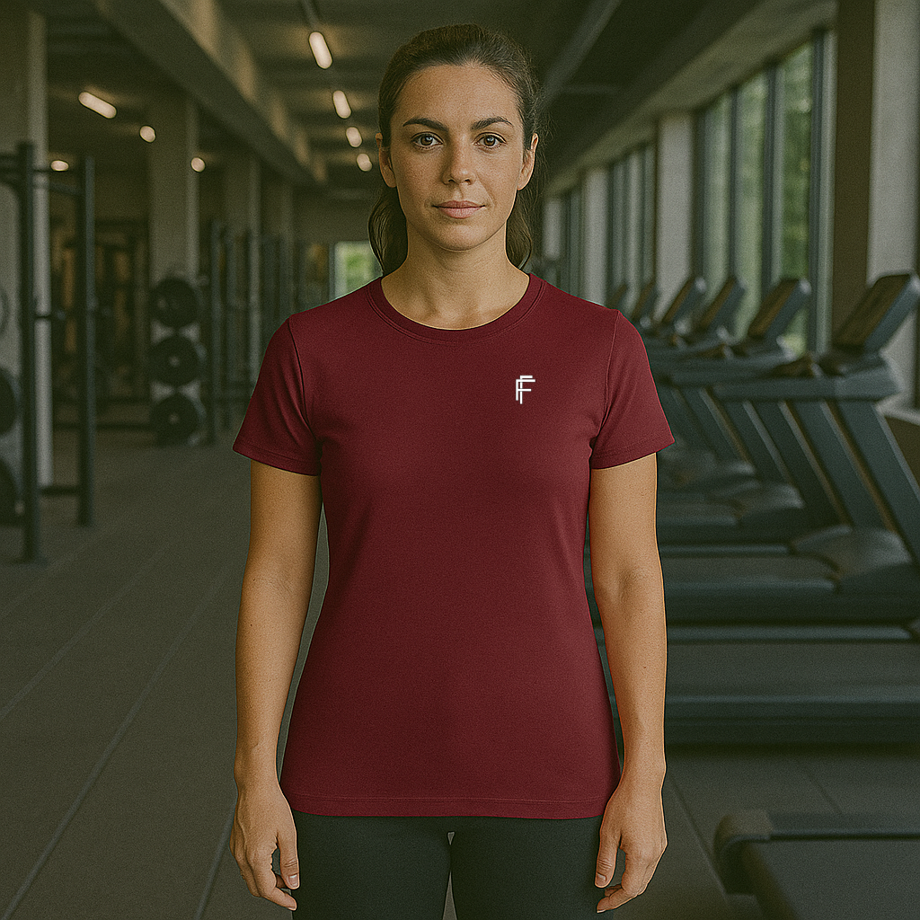 Frenzy Womens Just Cool Sports T‑Shirt with White Logo