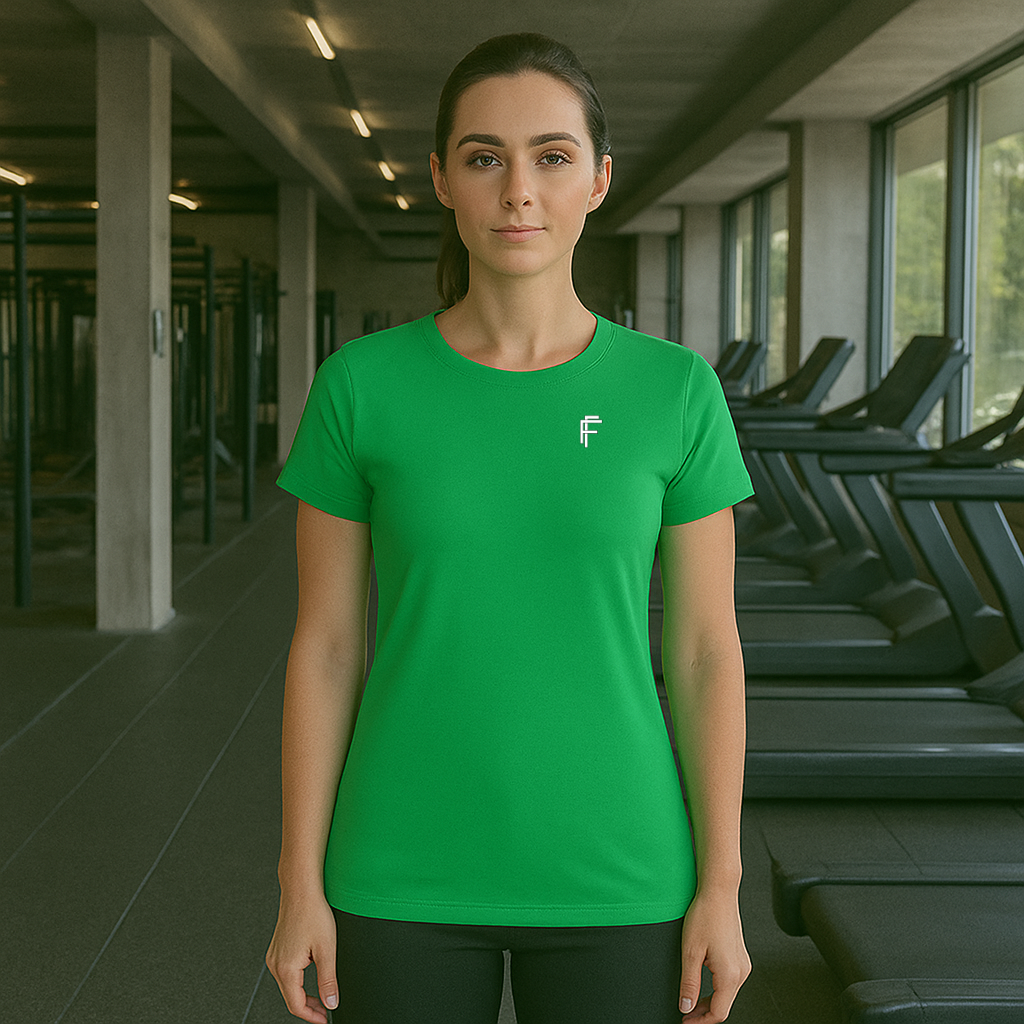 Frenzy Womens Just Cool Sports T‑Shirt with White Logo
