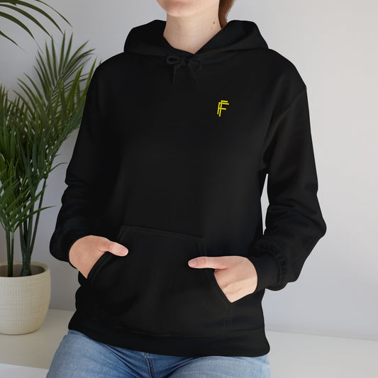 Frenzy Unisex Heavy Blend™ Hoodie with Yellow Logo. - Fitness Frenzy