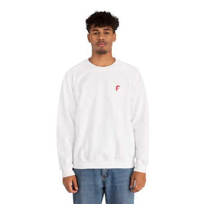 Frenzy - Unisex Heavy Blend™ Crewneck Sweatshirt with Red Logo - Cozy Modern Style. - Fitness Frenzy